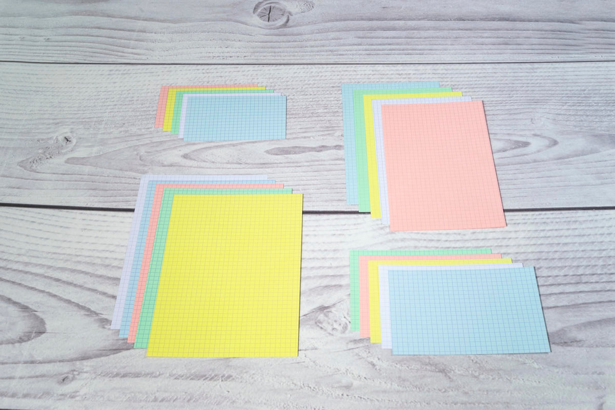 Exacompta Bristol Squared Record Cards, A5 - Assorted Colours, Pack of 100