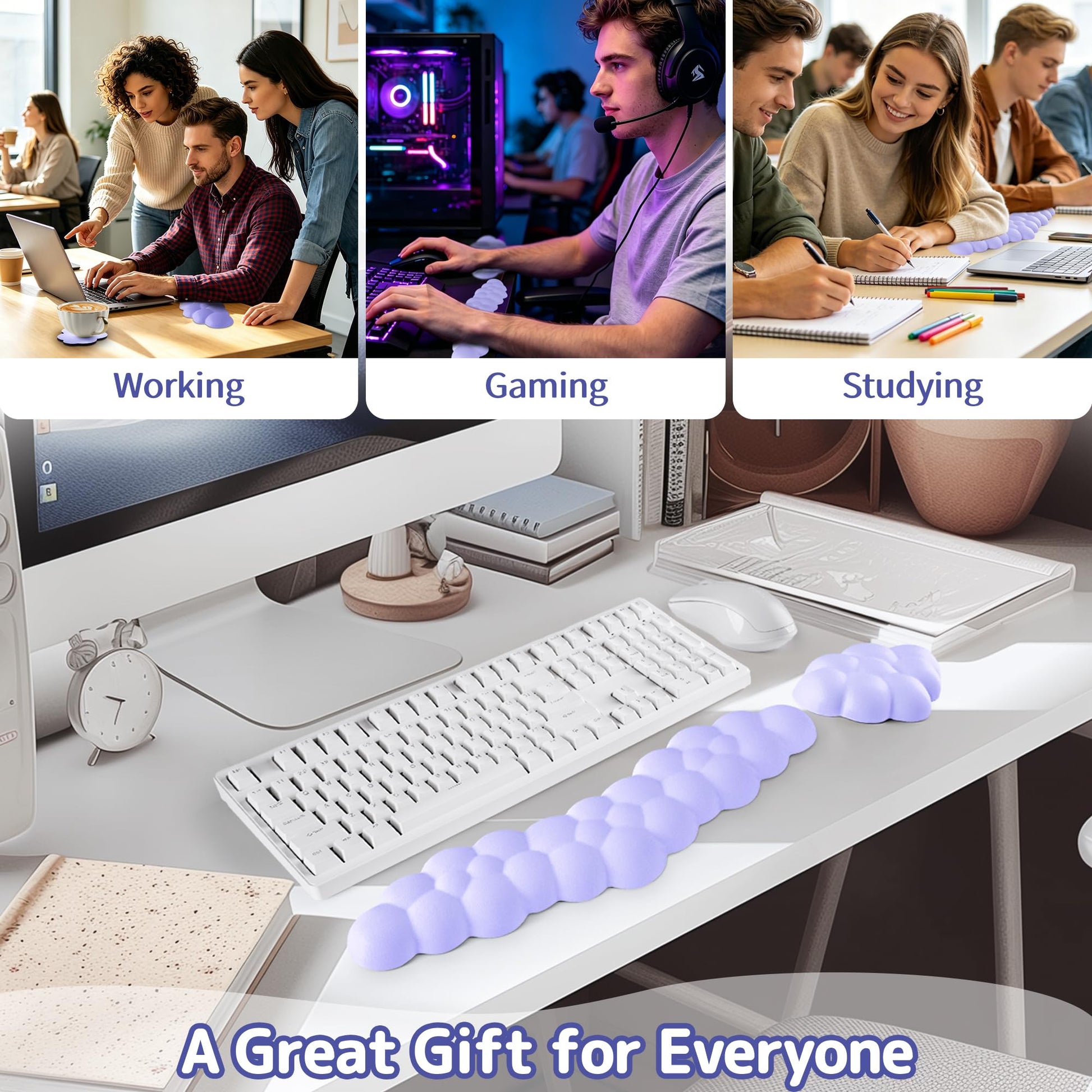 Sushret Cloud Wrist Rest for Keyboard and Mouse, Cloud Keyboard Wrist Rest