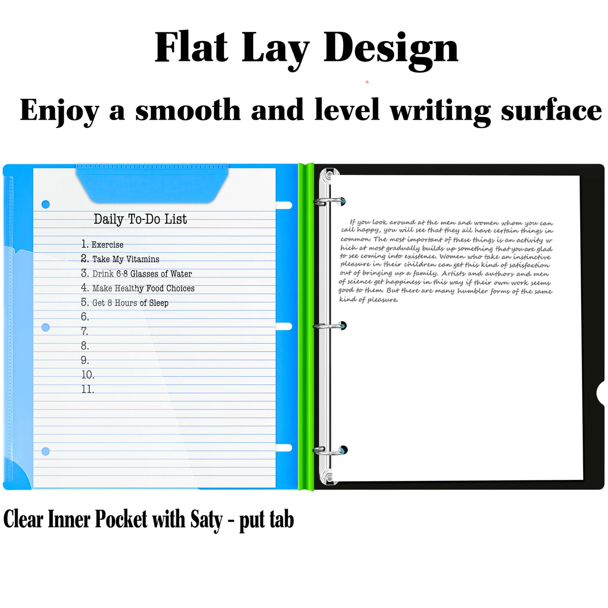 INFUN Telescoping 3 Ring Binder - 4PCS, Flexible Round Binder with Customizable Front Cover and