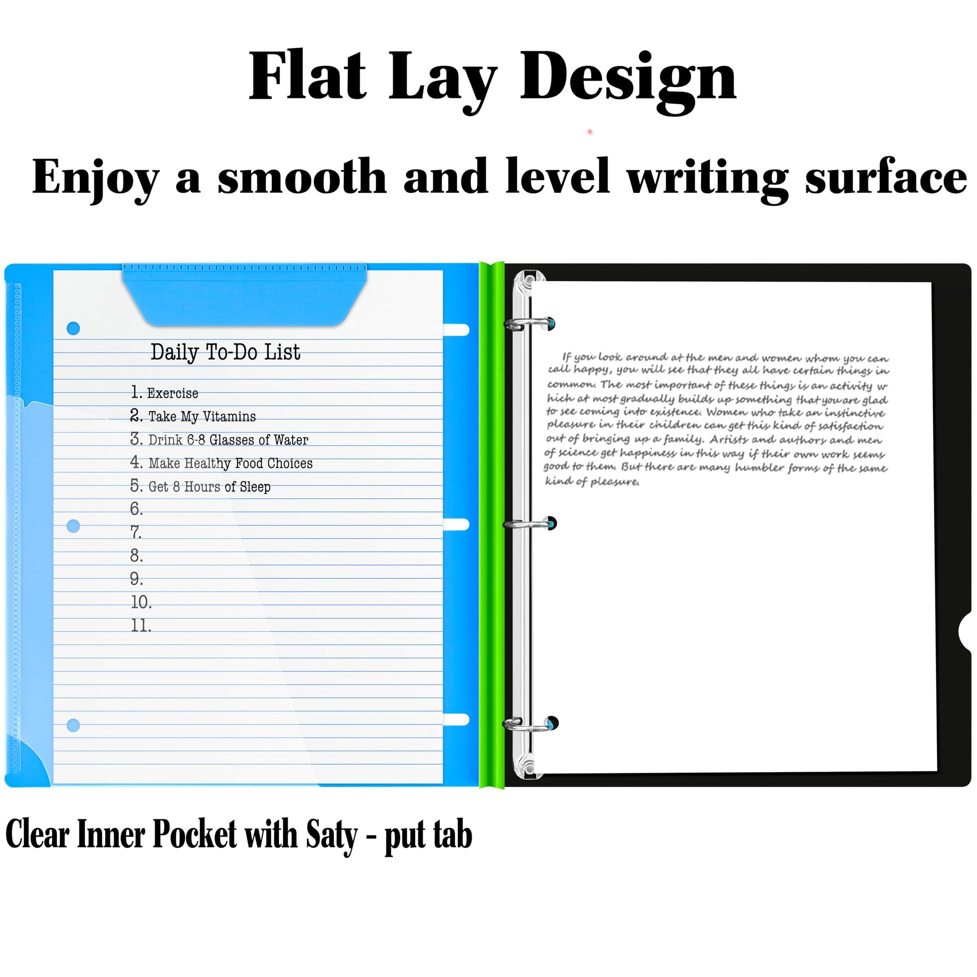 INFUN 1 Inch Telescoping 3 Ring Binder - 4PCS, Flexible Round Binder with Customizable Front Cover