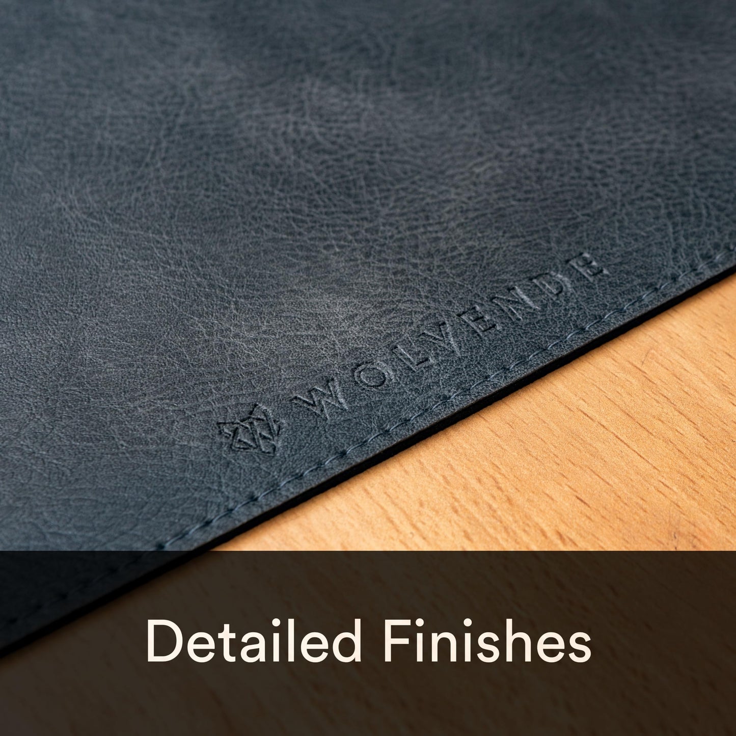 Wolvende Premium Distressed Faux Vegan Leather Desk Mat | Multifunctional Desk Pad for Home Office