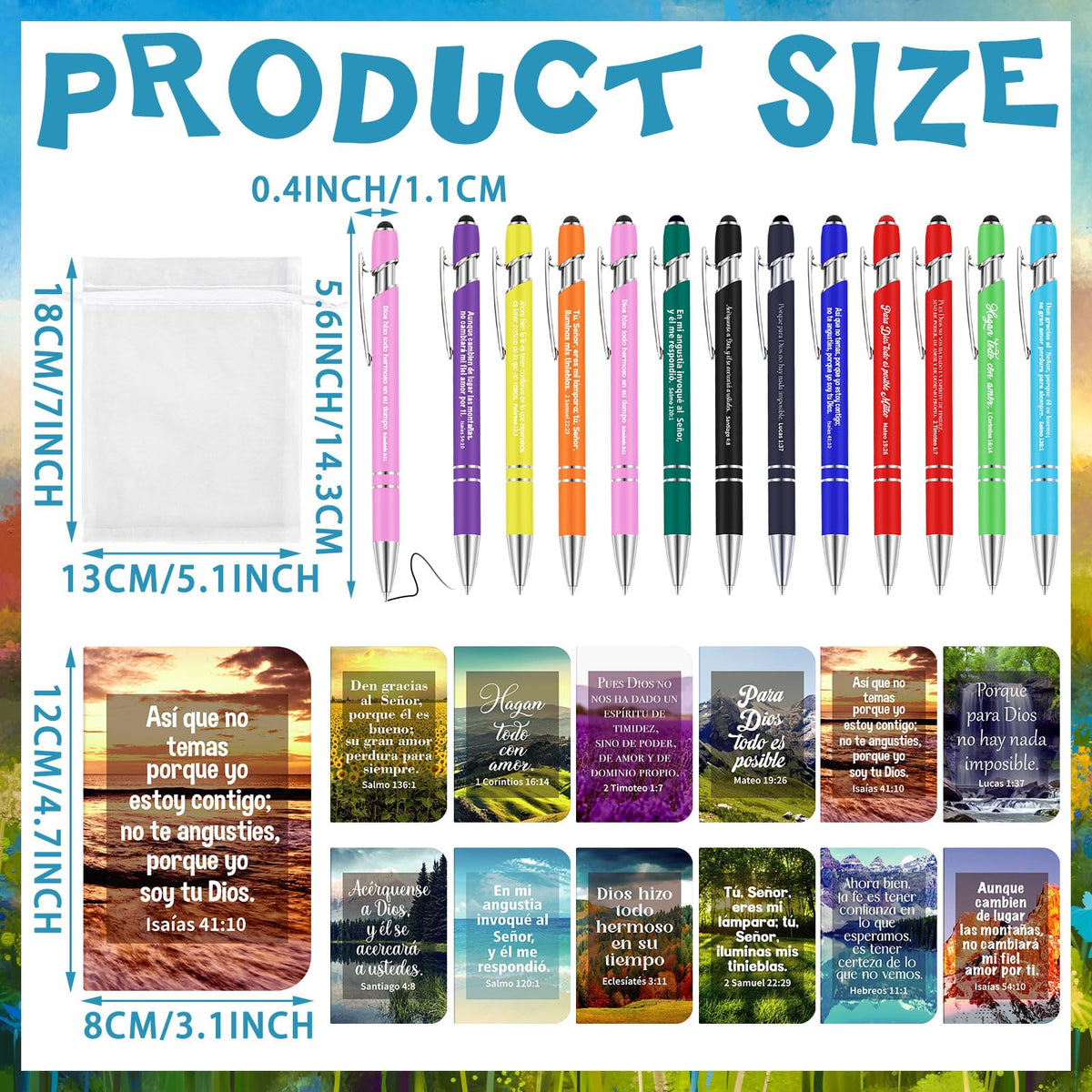 Fuyoooo 72 Pcs Spanish Christian Gift Notebook Set Regalos Cristianos En Español Para Women Men
