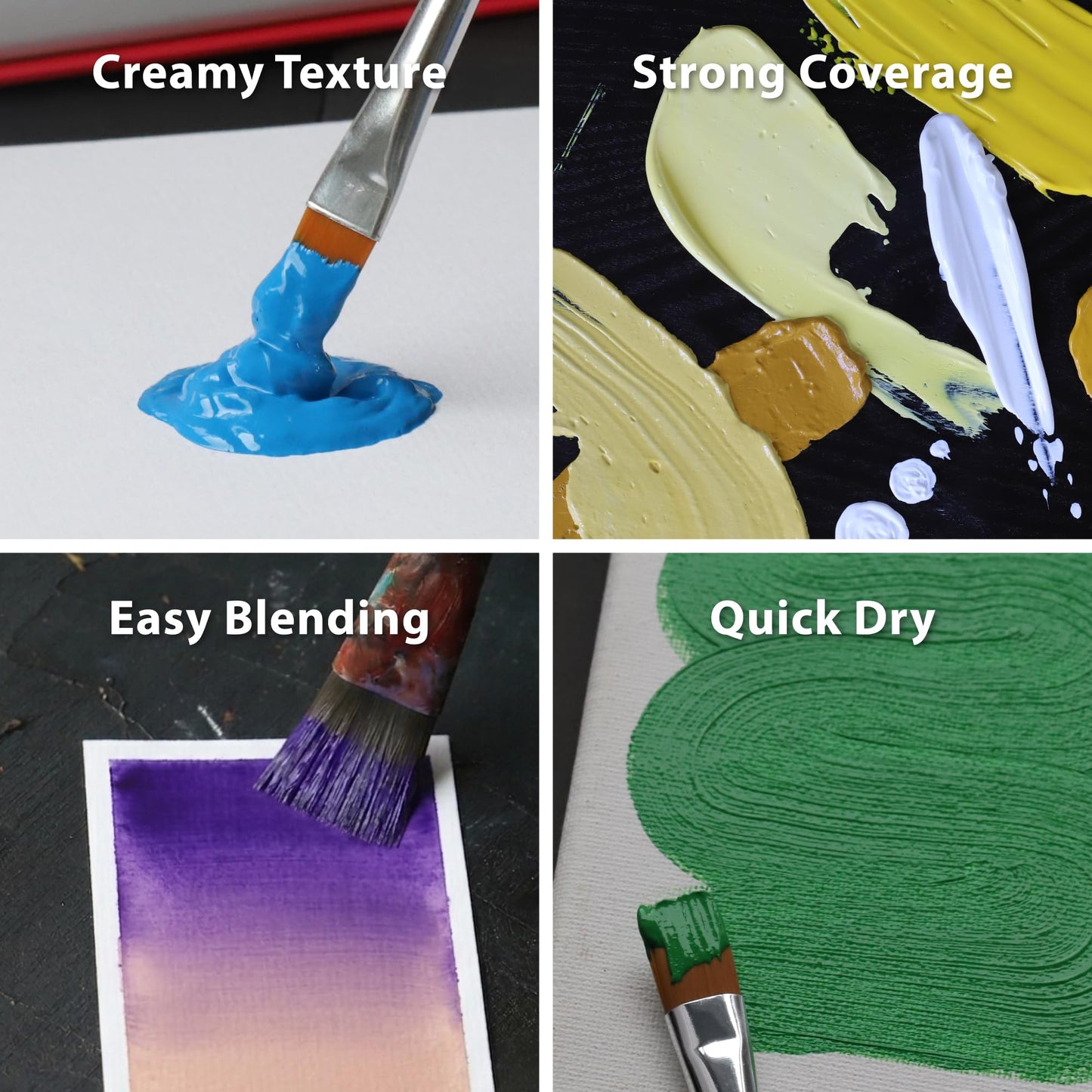 COLOUR BLOCK 32 Acrylic Paint Set with Brushes and 6-Sheet Paper | Art Supplies for Adult Artists