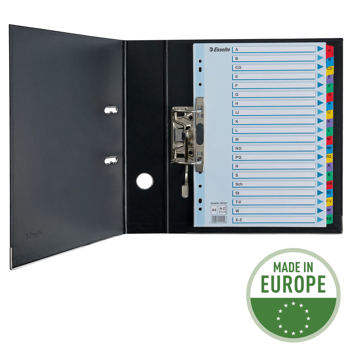 Esselte 100167 Index for A4, Cover Sheet and 20 Dividers, Tabs with Alphabetical Print A-Z