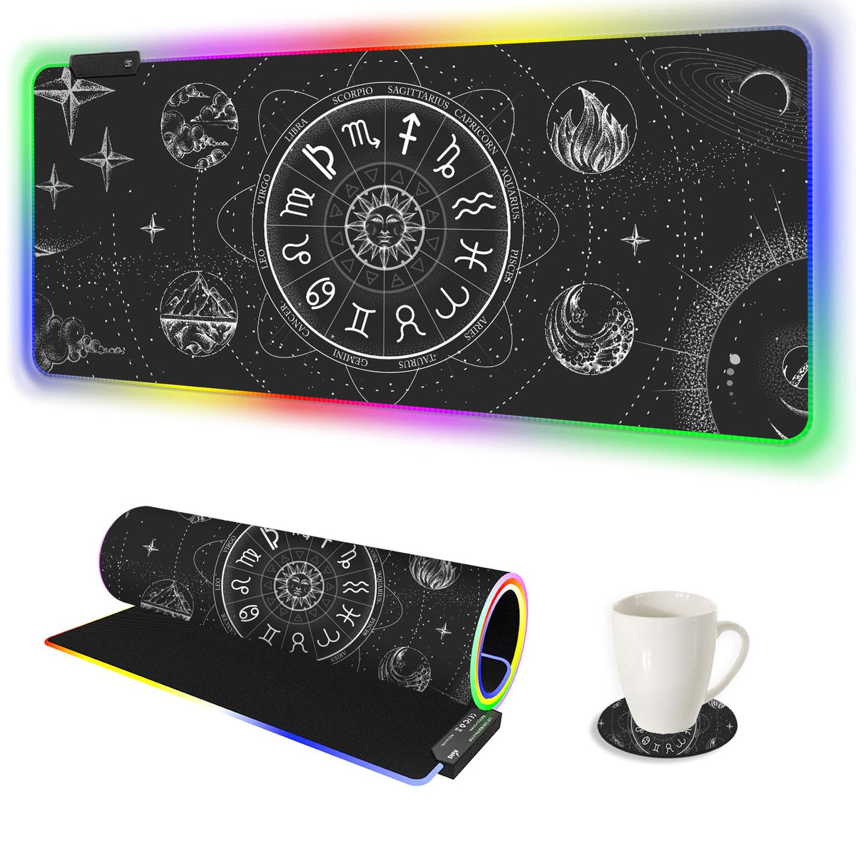 AIMSA RGB LED Gaming Mouse Pad, 14 Modes Glow Pad, Extra Large Gaming Mousepad, 35.4 x 15.8 inch