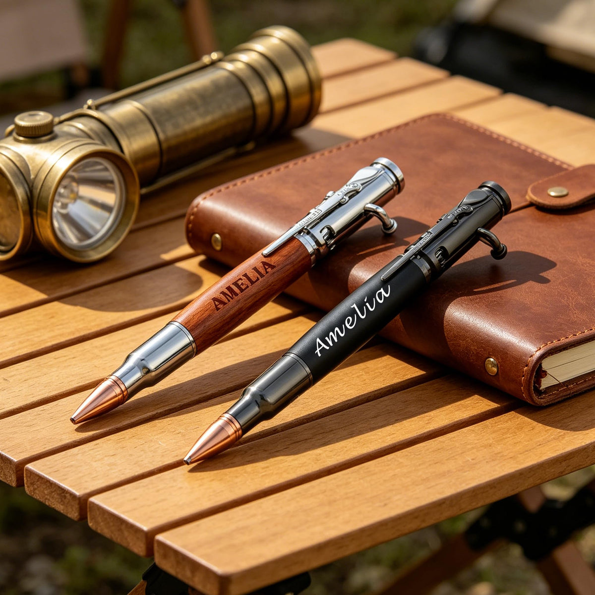 EDSG Personalized Bolt Action Pen, Engraved Metal Ballpoint Pens with Any Name, Bolt Bullet Pens