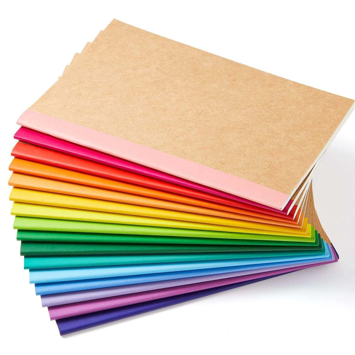 feela 16 Pack Composition Notebooks Bulk, Kraft Cover Lined Blank College Ruled Composition Travel