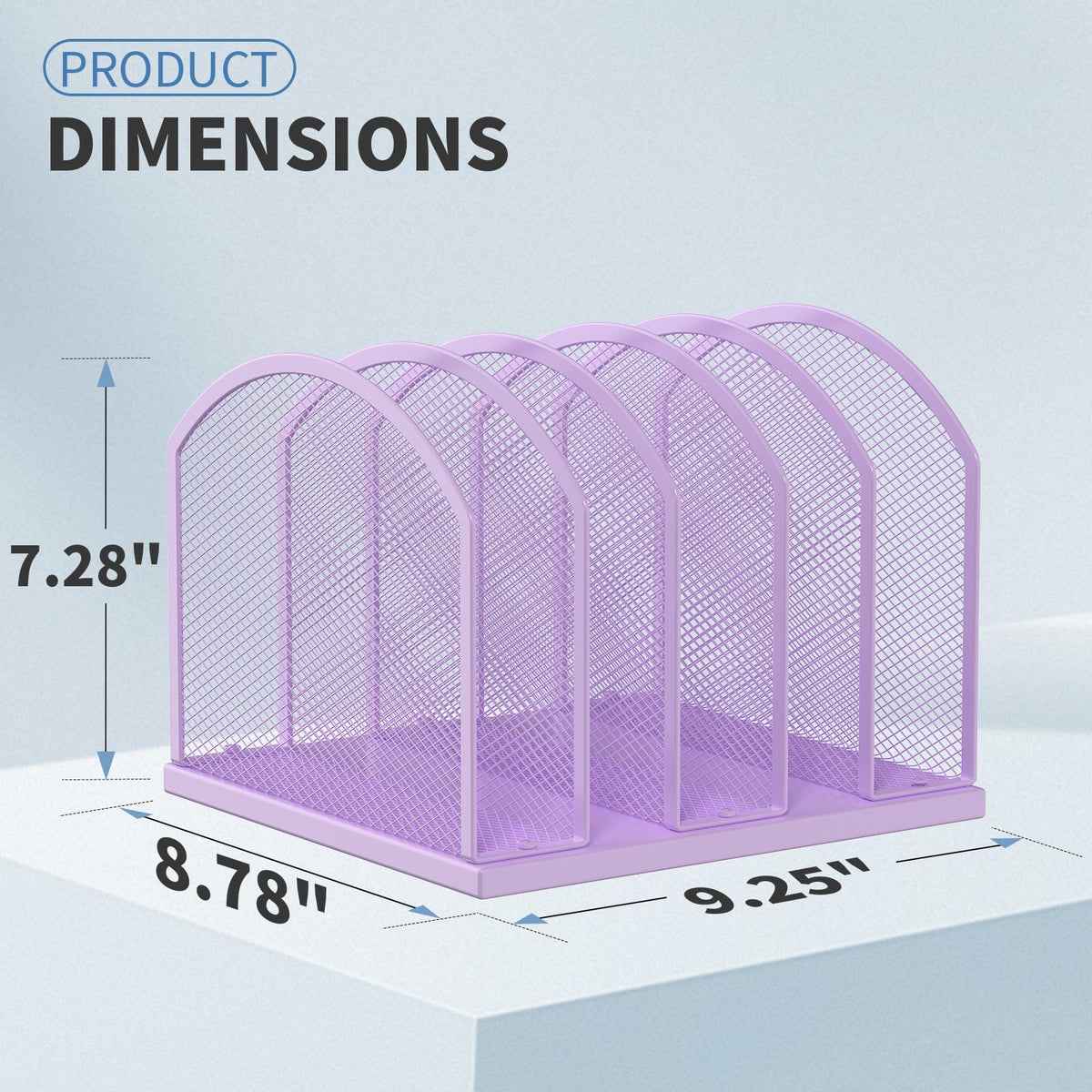 Gawerk 5-Section Vertical Desktop Organizer, 6-Section Mesh File Folder Stand Sorter for Office