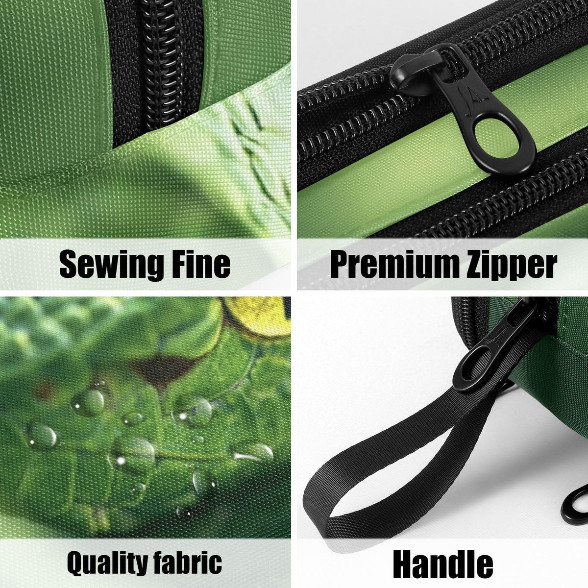 Fustylead Green Snake Large Pencil Case, Minimalist Portable Stationery Bag Cosmetics Bag with