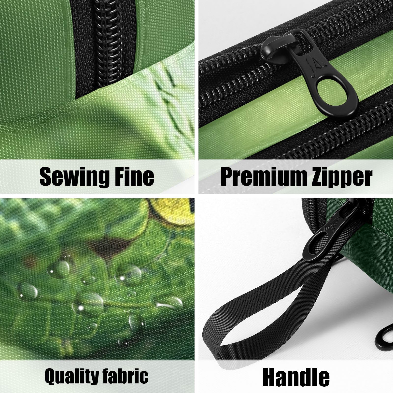 Fustylead Green Snake Large Pencil Case, Minimalist Portable Stationery Bag Cosmetics Bag with