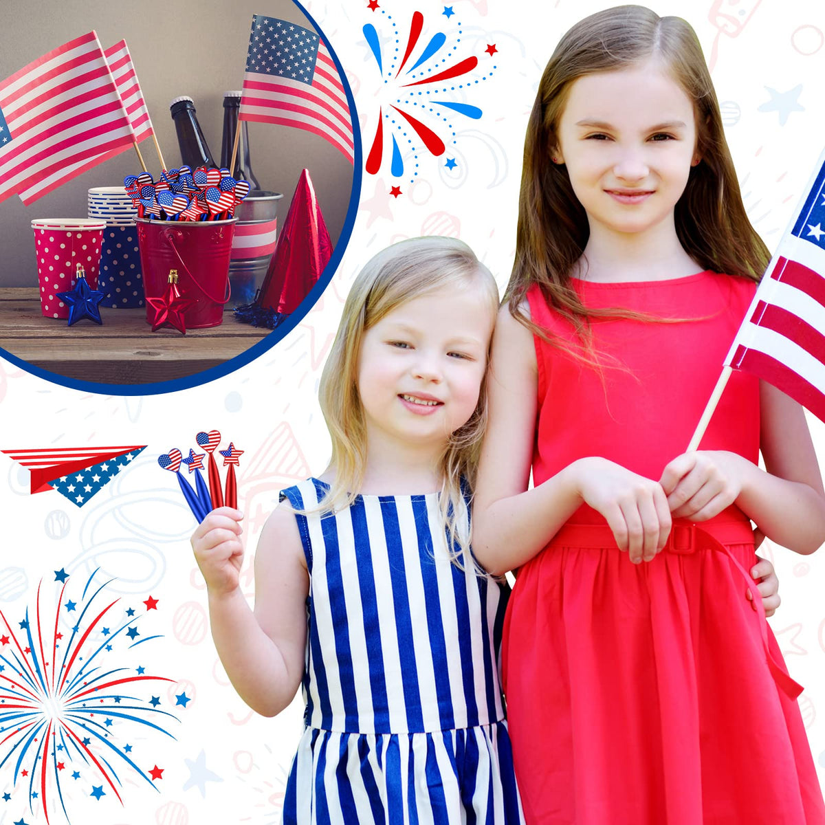 Yexiya 160 Pieces American Flag Ballpoint Pens Patriotic 1.0 mm