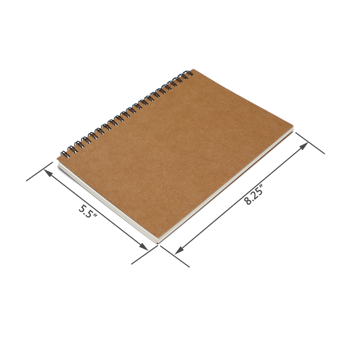 TWONE 3 Packs Soft Cover Notebook with Lined Paper Brown Spiral Notebooks with 100 Ruled Pages 50