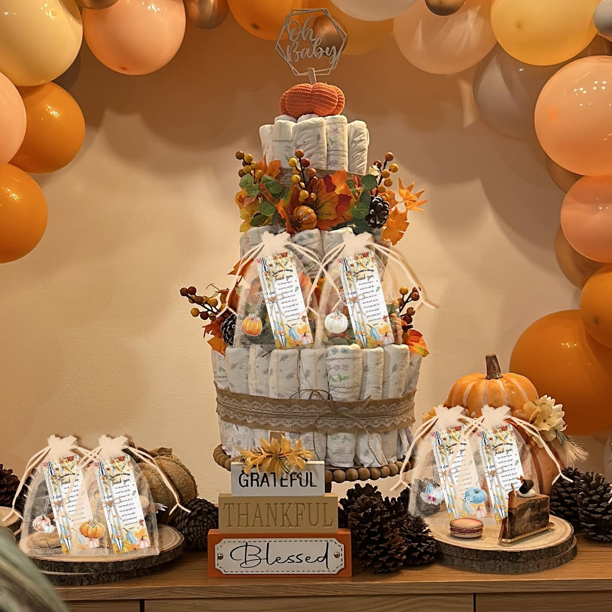EYNDYN 145 Pieces Little Pumpkin Baby Shower Favors for Guest Fall Pumpkin Ballpoint Pens and