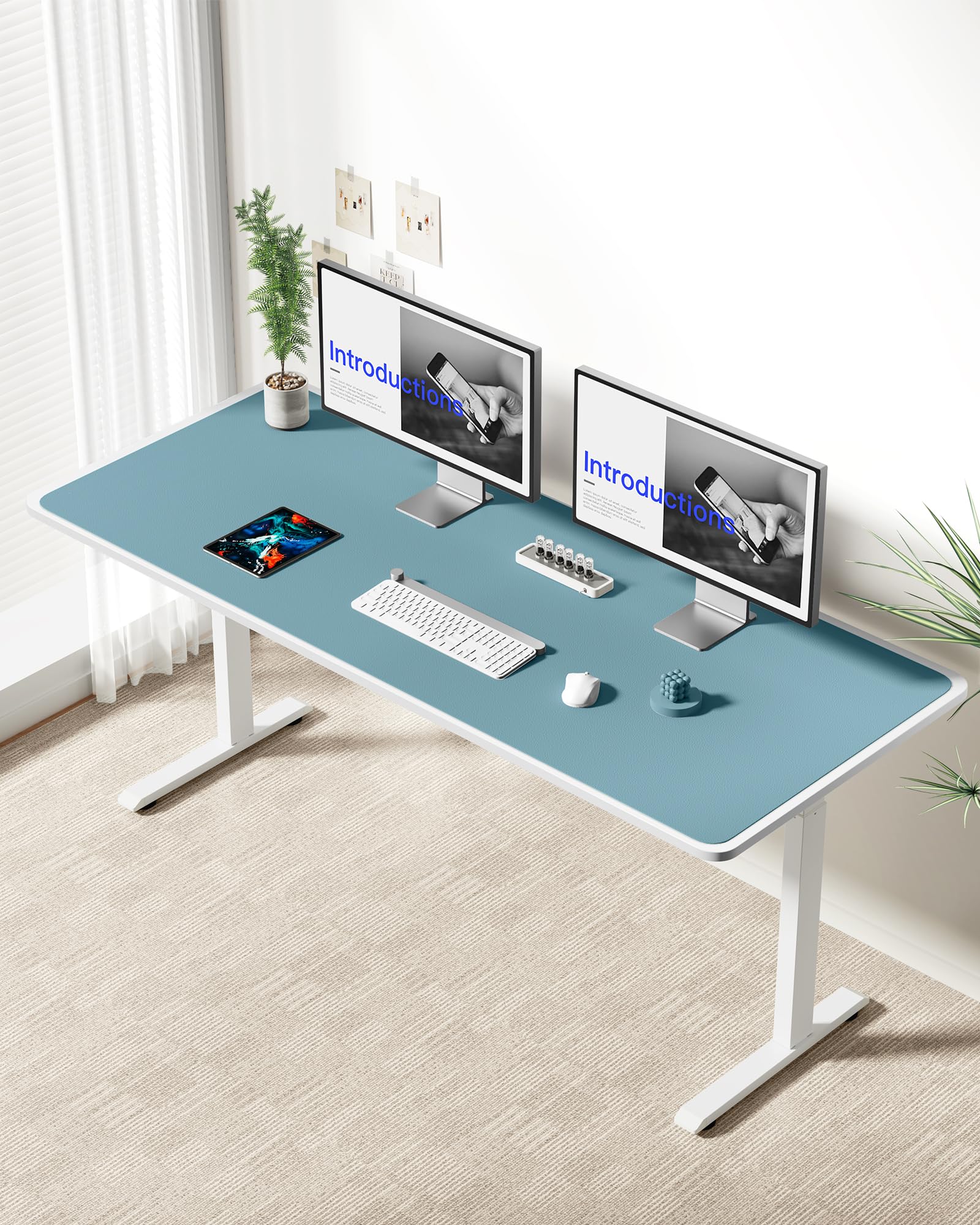 YSAGi Leather Desk Protector, Office Mat, Large Mouse Mat, Non-Slip PU Leather Blotter, Laptop Desk