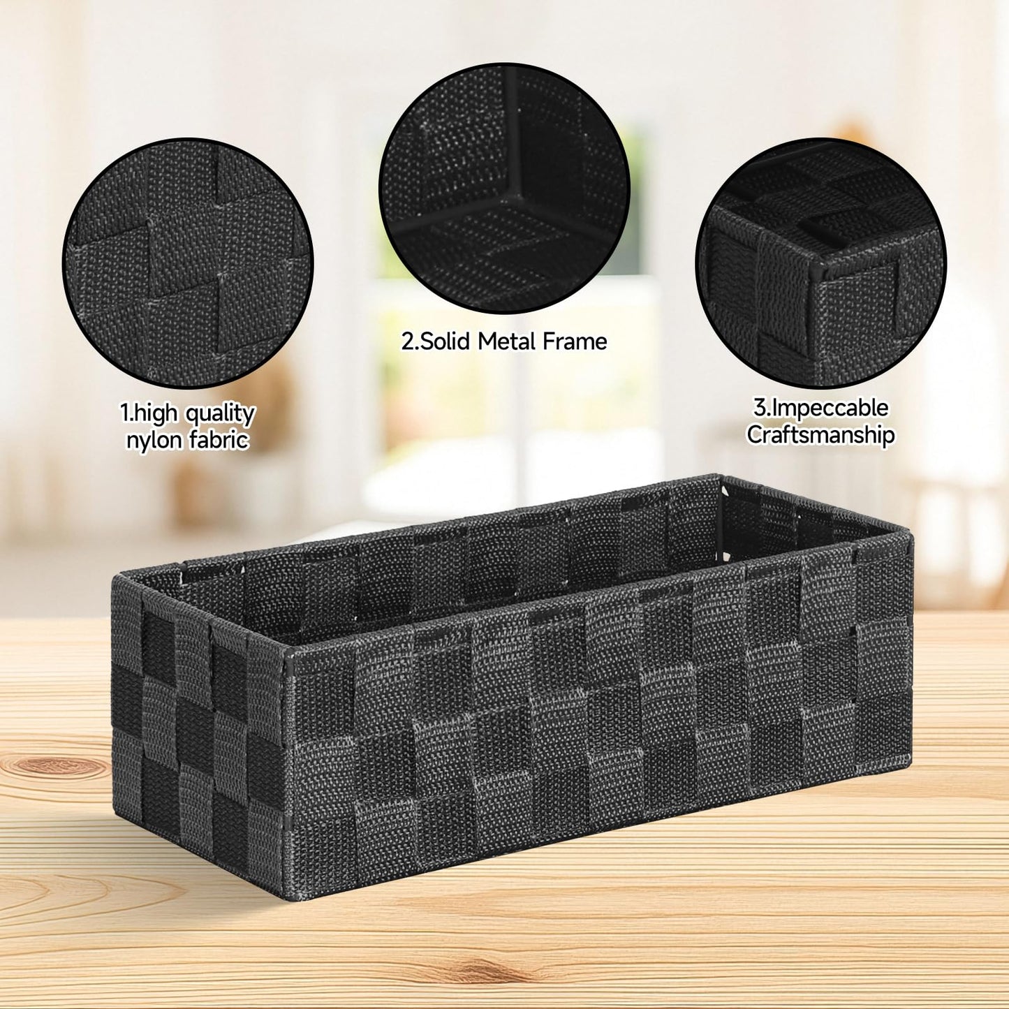 Posprica Woven Baskets, Storage Baskets for Organizing (Set of 8), Cube Baskets Bin Container