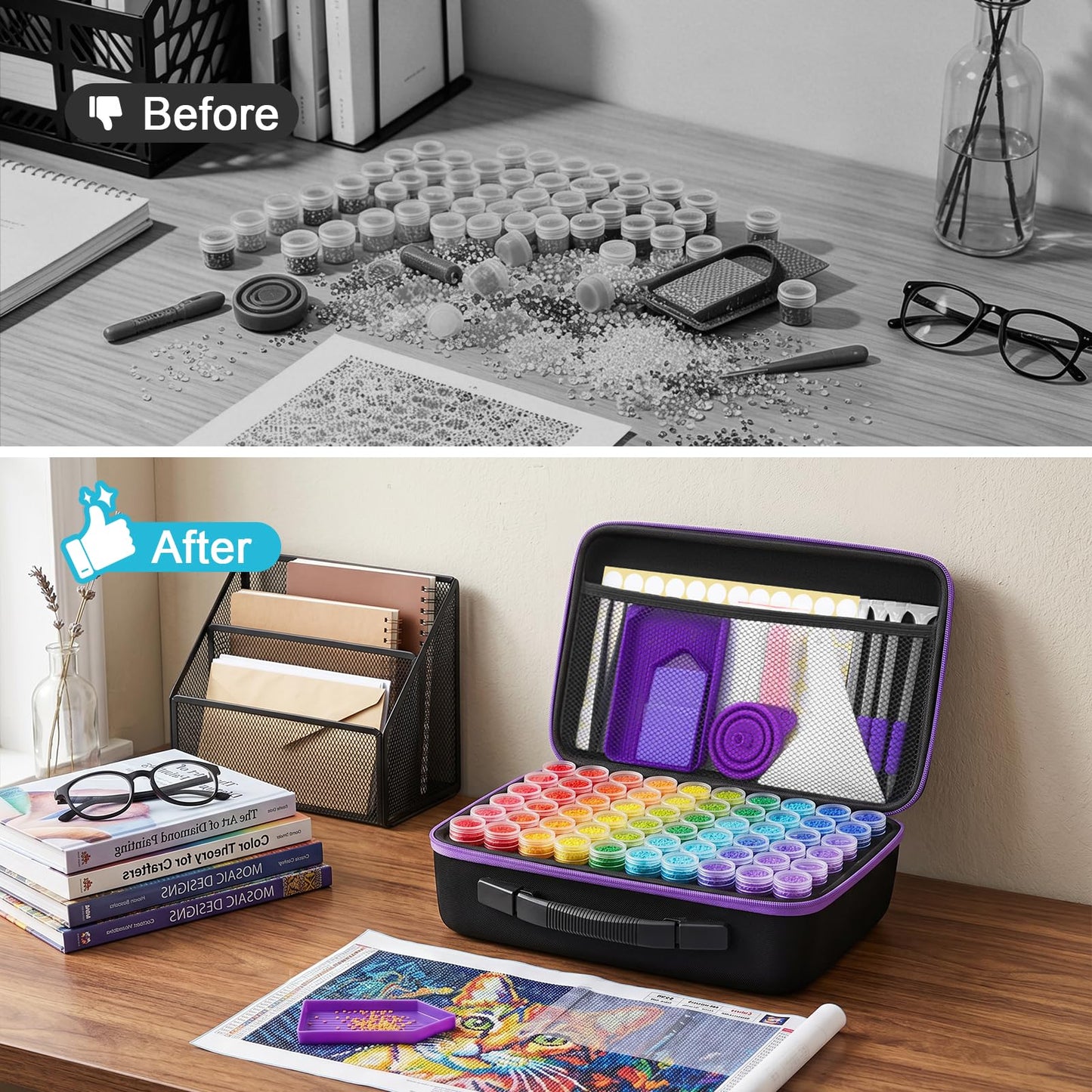 ZORETCO Diamond Art Storage - 120 Containers Diamond Art Kits for Adults