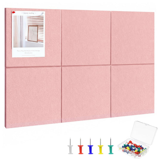 Cork Board Alternative 28" x 19", 6 Pack Felt Bulletin Boards, Pin Board