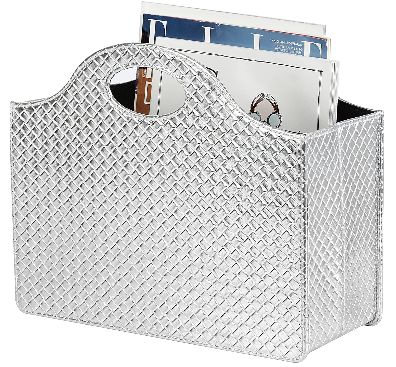 HofferRuffer Magazine Basket Holder, Foldable Magazine Rack, Document File Holder Organizer, File