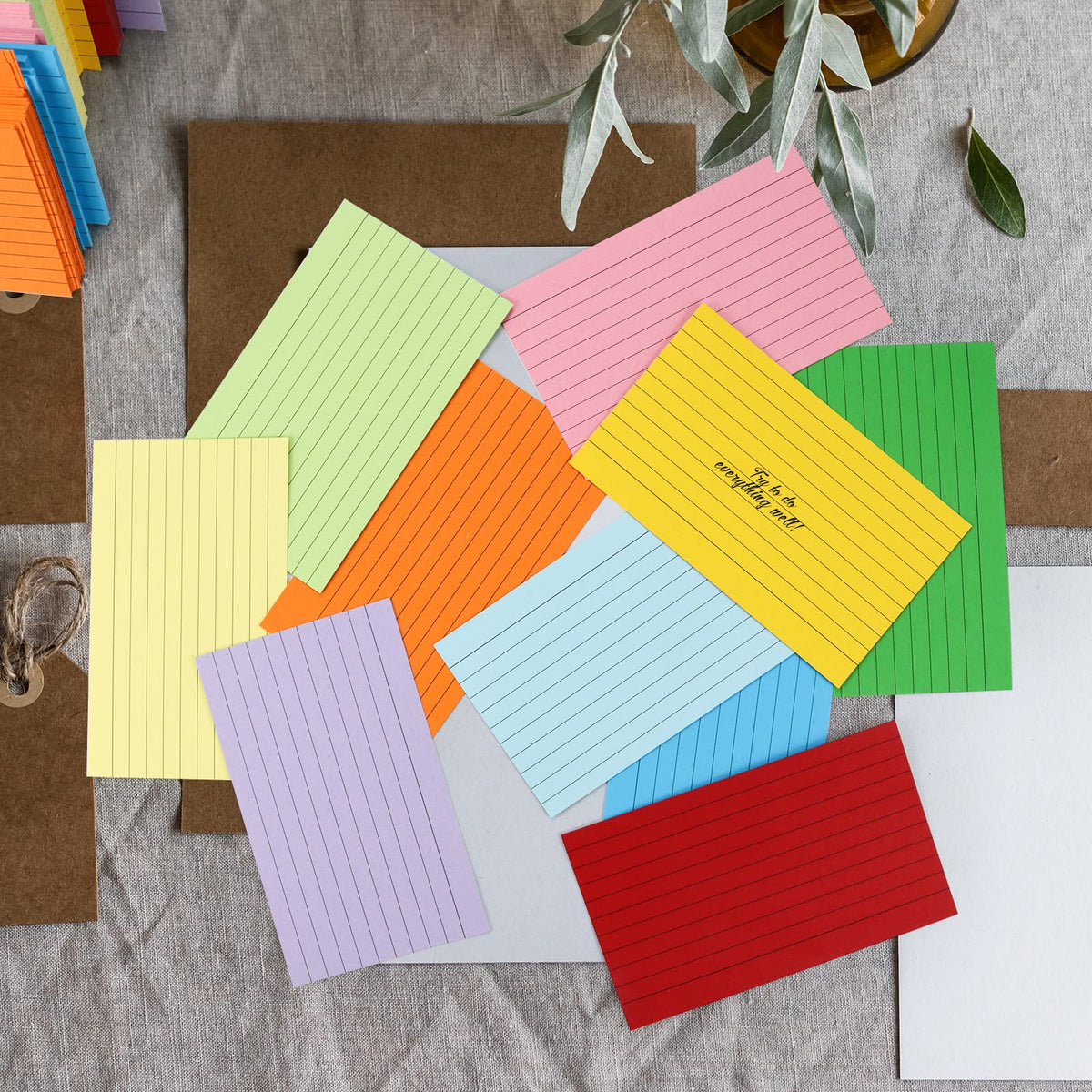 1200 Pieces Index Cards Ruled 3 x 5 Color Index Cards Bulk, Flash Cards, Study Cards, Note Cards