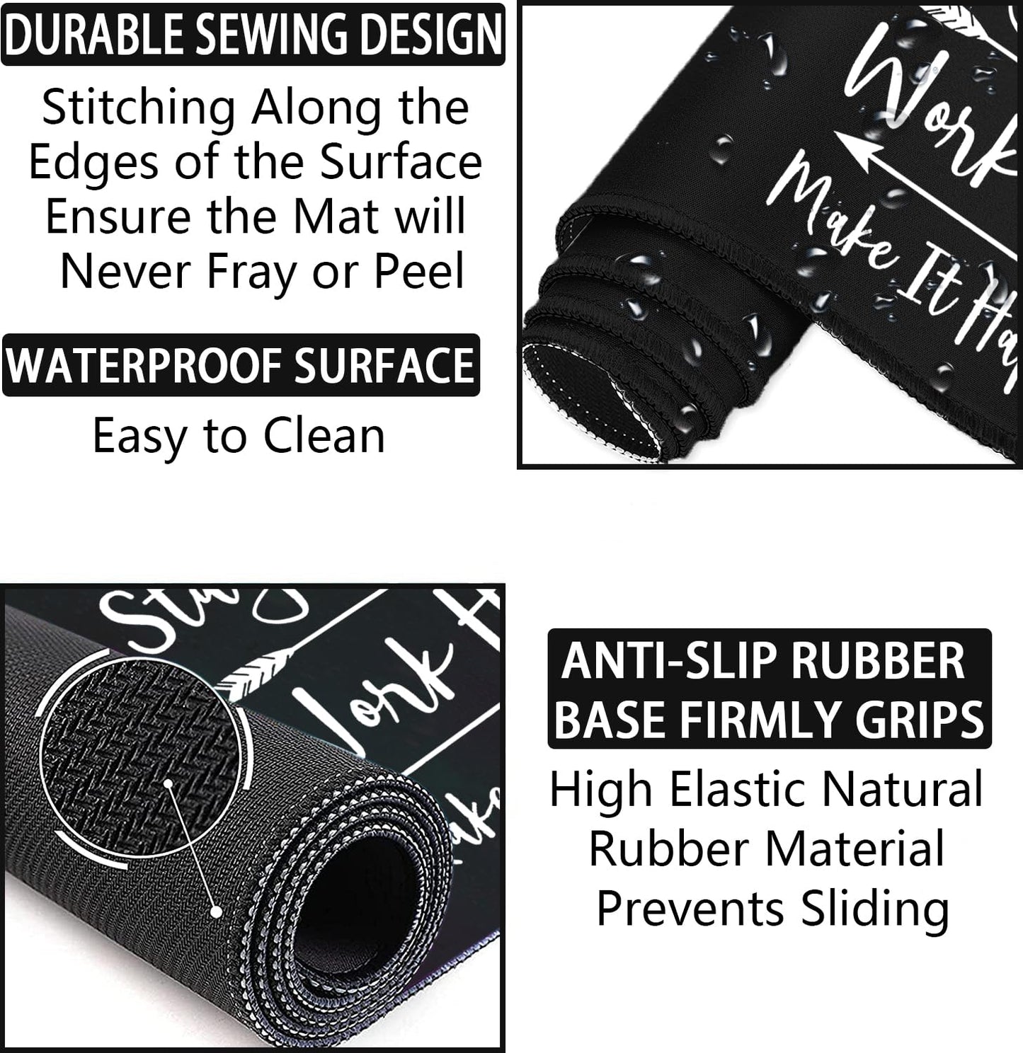 Large Desk Mat, Mouse Pad with Wrist Support, Keyboard Wrist Rest Set