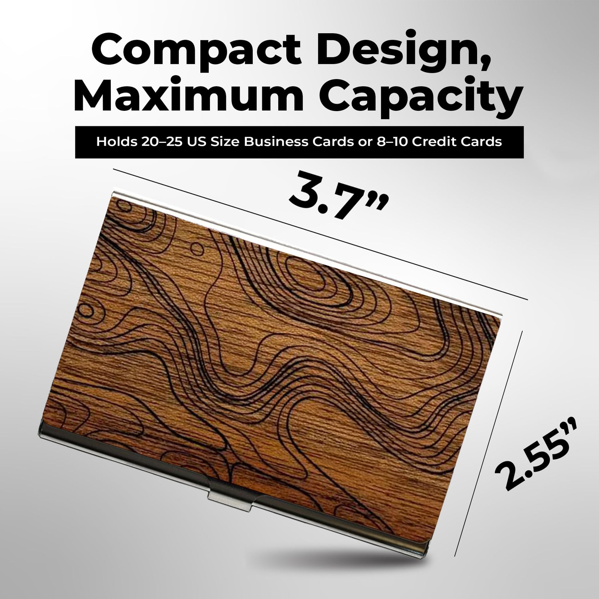 WUDN Handcrafted Business Wooden Card Holder Wallet For Men and Women | Holds Up to 20-25 B-Cards