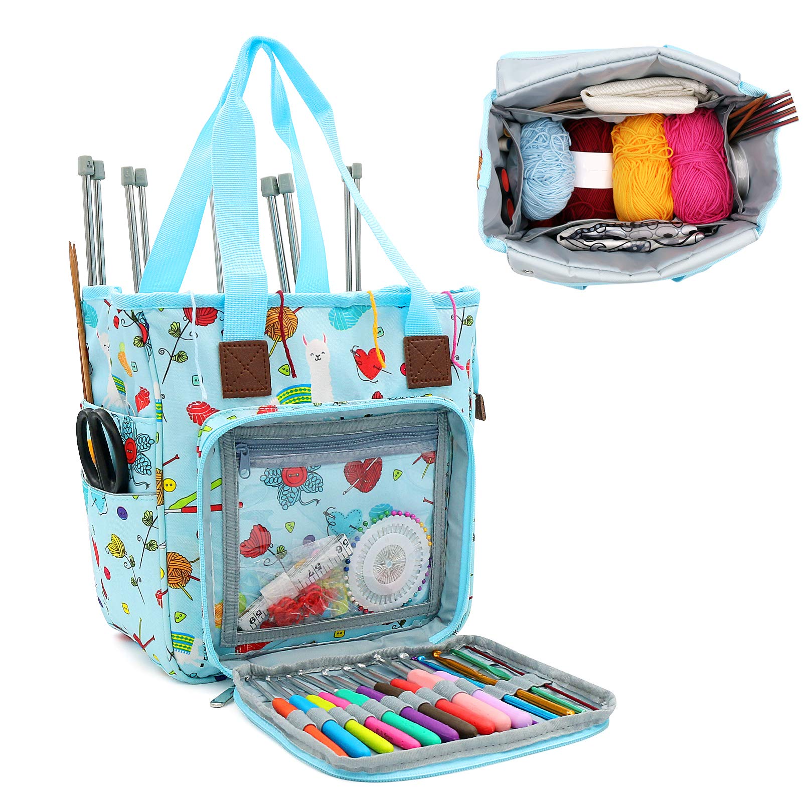 SumDirect Yarn Bag, Knitting Organizer Tote Bag Portable Storage Bag for Yarns, Carrying Projects