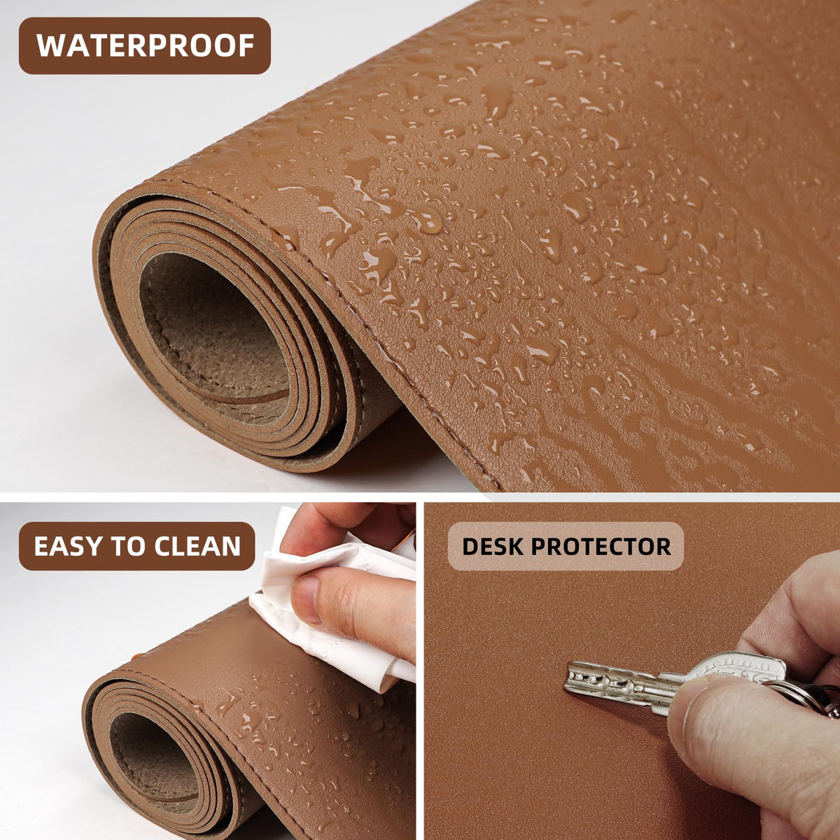 AFIING Cork Desk Mat 47" x 23.6", Dual-Sided Natural Cork & PU Leather Desk Pad, Non-Slip