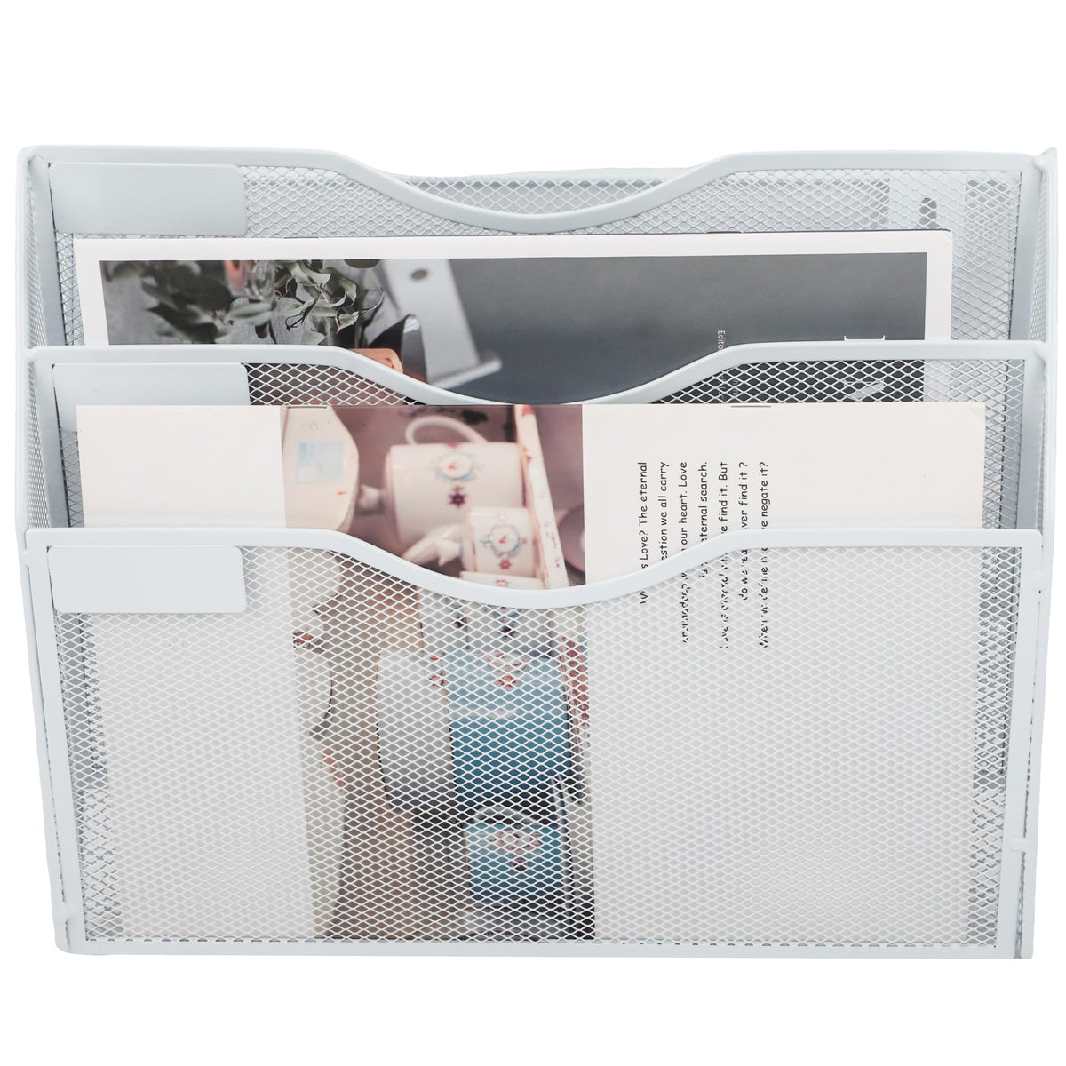EASEPRES 3 Pocket Mesh Hanging Wall File Organizer, Wall Mounted Mail Paper Document Folder Holder