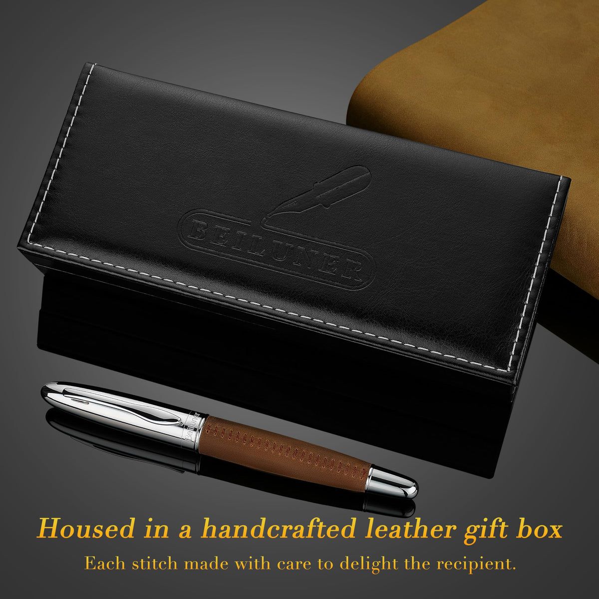 BEILUNER 318 Luxury, Elegant,Full Grain Oil Tan Crazy Horse Cowhide Leather
