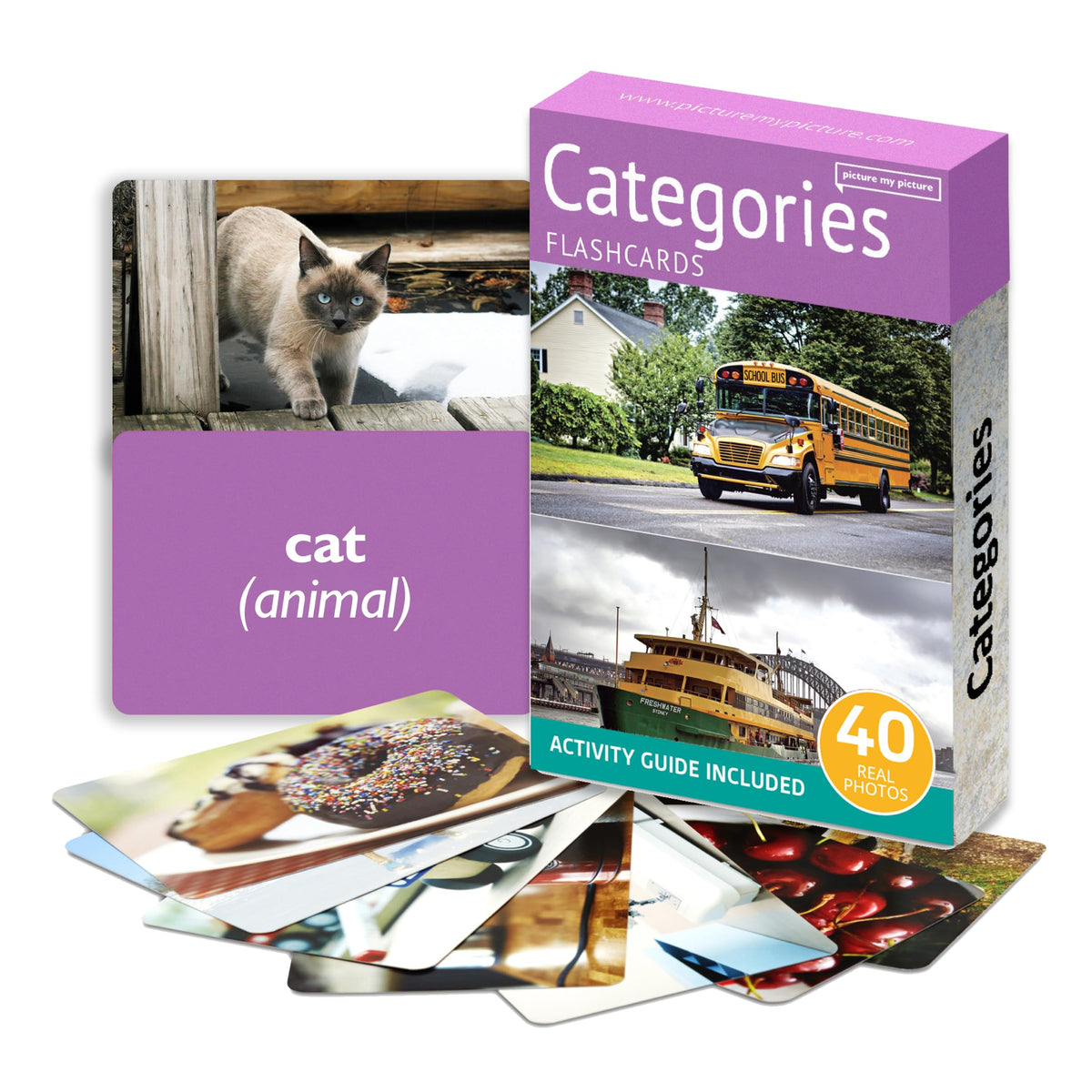 Picture My Picture Categories ABA Therapy Cards, 40 Real Photos, Age 3+