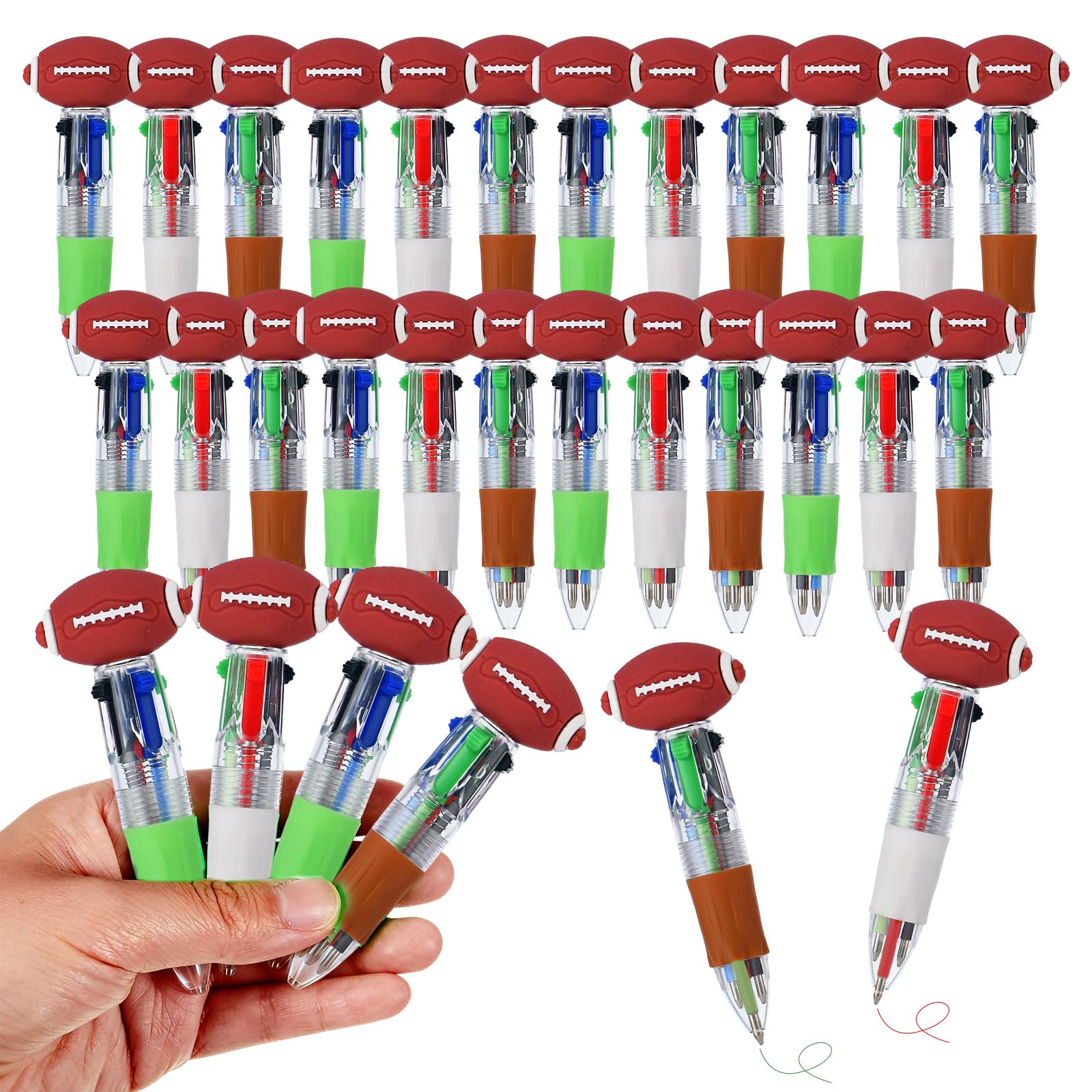 Zhirlyn Football Party Favors Football Pens Mini Multicolor Pen in One Cute Fun 4-in-1 Pens Bulk