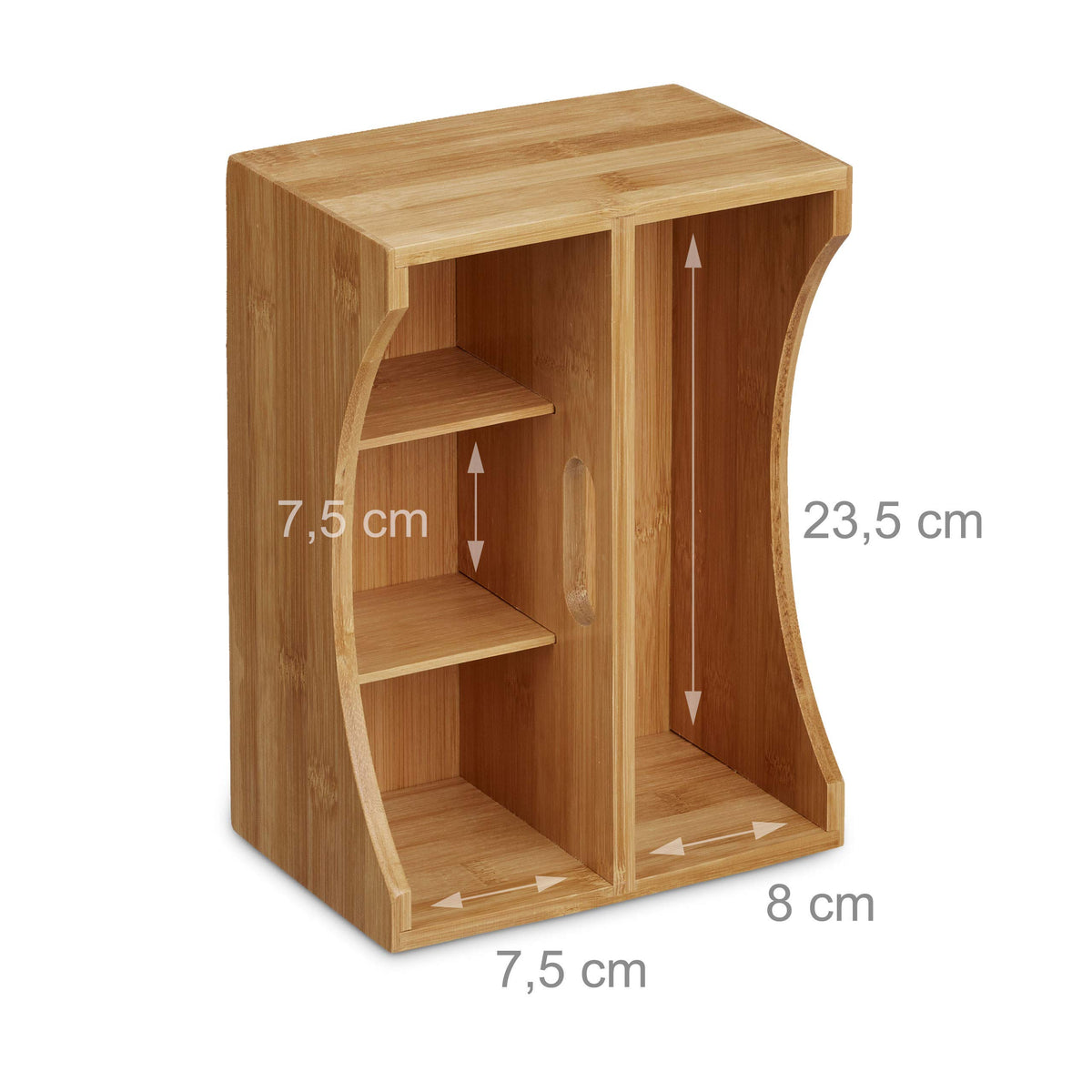 Relaxdays Bamboo Desk Organizer, Stationery Pen Holder, Office File Sorter Cabinet, HxWxD: 9 x 13 x