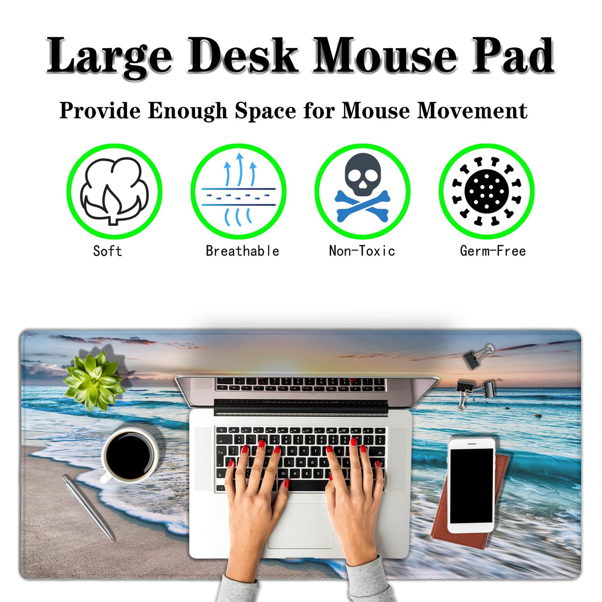 Samgula Keyboard Mats Desk Accessories Kit Gaming Mousepad Big Mouse Pads Pc Desk Mat Full Desk Mat