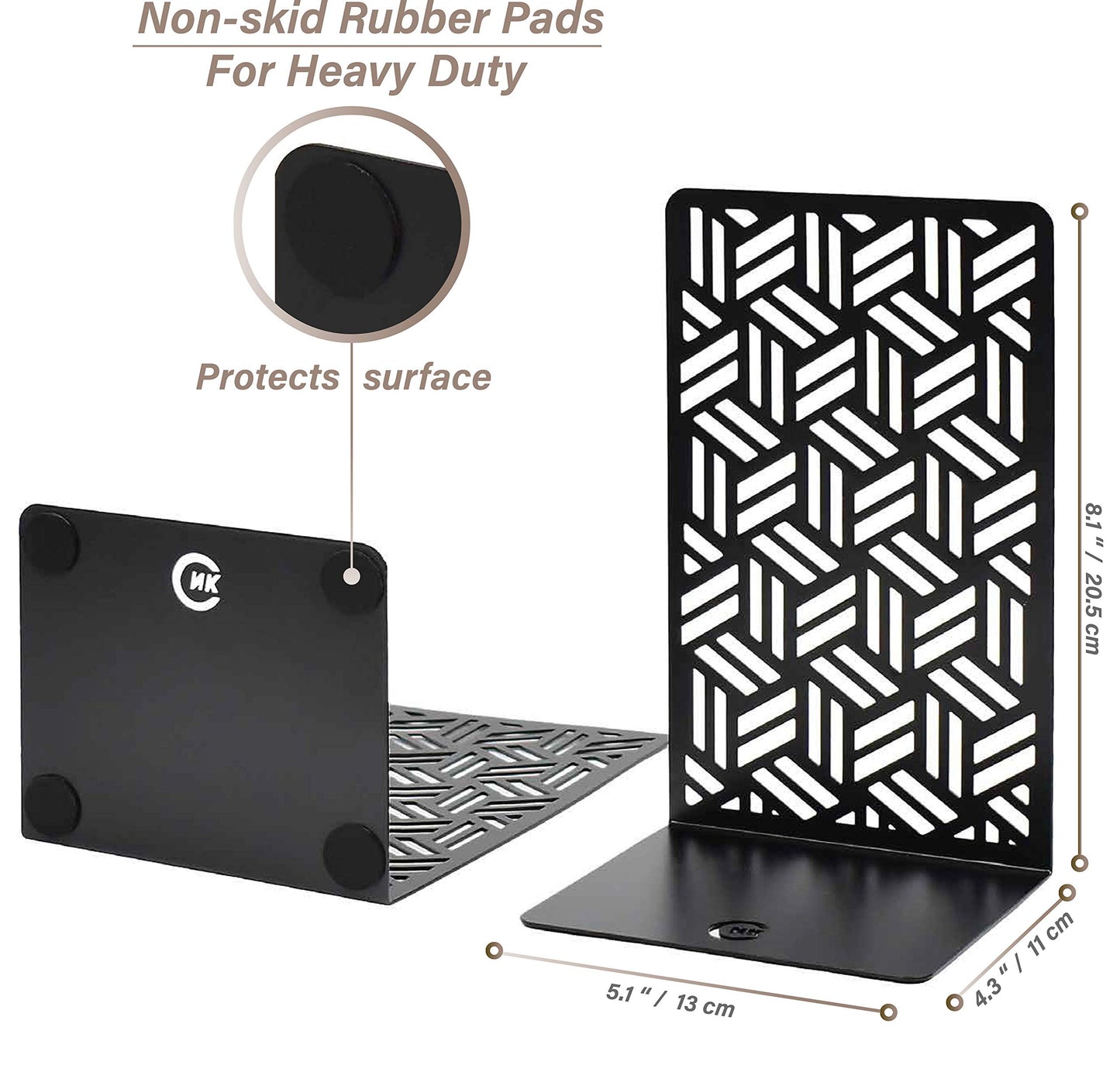 CNK Book Ends Bookends for Decorative Books Holder Bookend Shelves End Hold Heavy Duty Holders