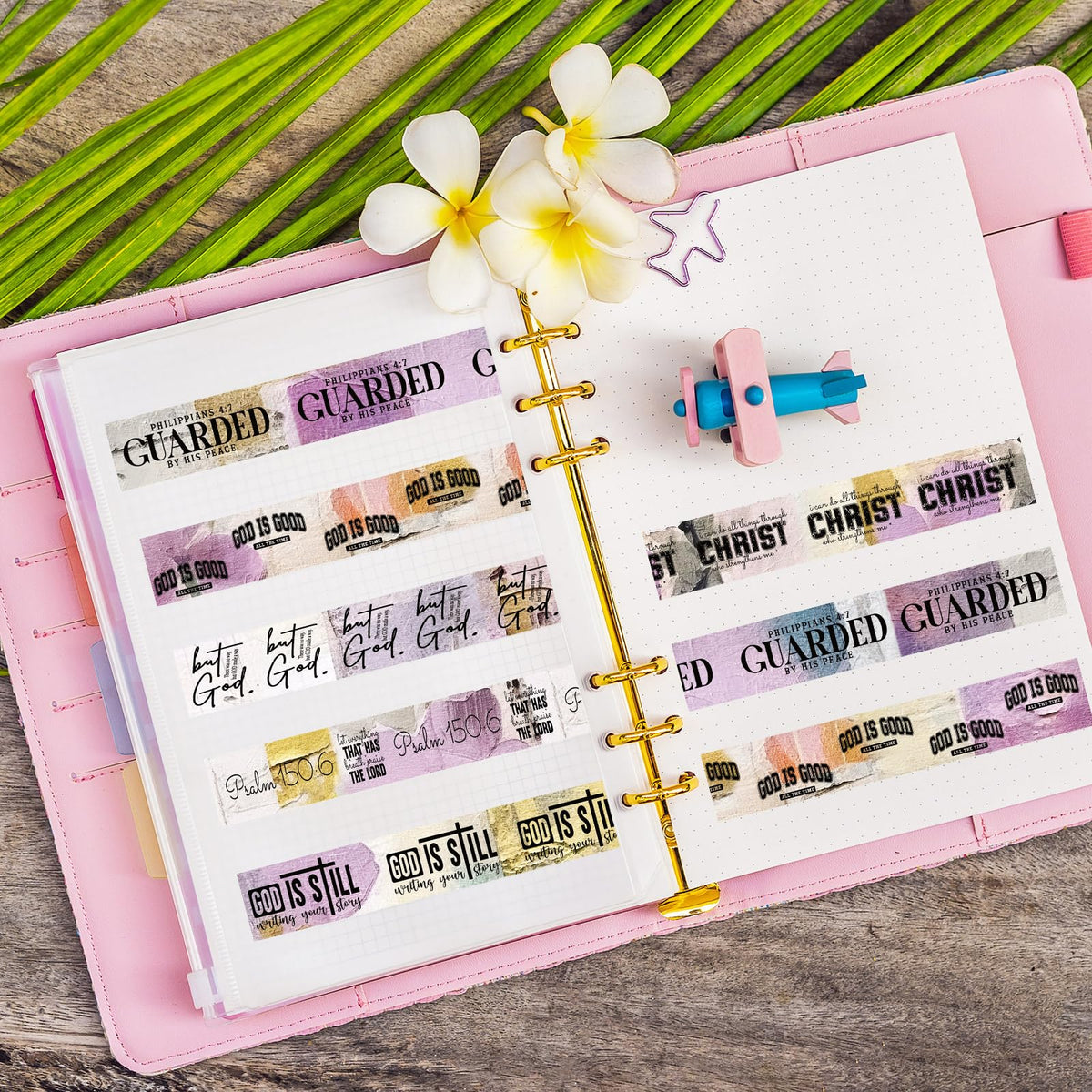 Janlaugh 24 Rolls Christian Washi Tape Gifts for Bible Journaling, Purple
