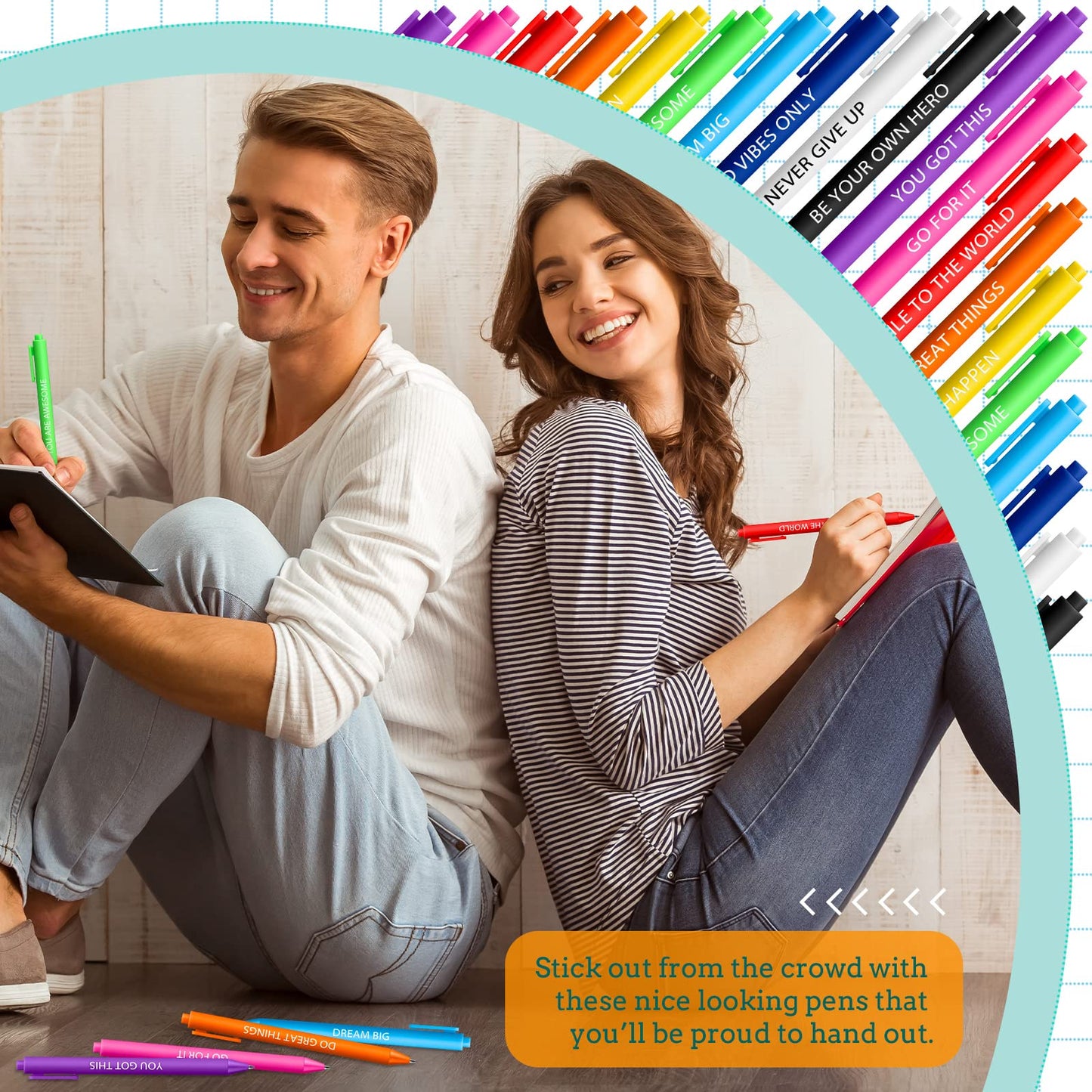 Crtiin 200 Pcs Inspirational Pens Bulk Nude Shades, Motivating