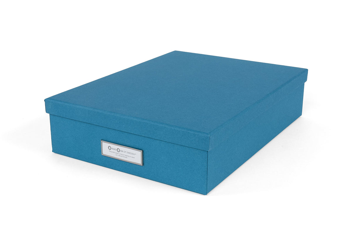 Bigso Oskar Fiberboard Label Frame Document Letter Box - File Organizer Box for Important Paperwork