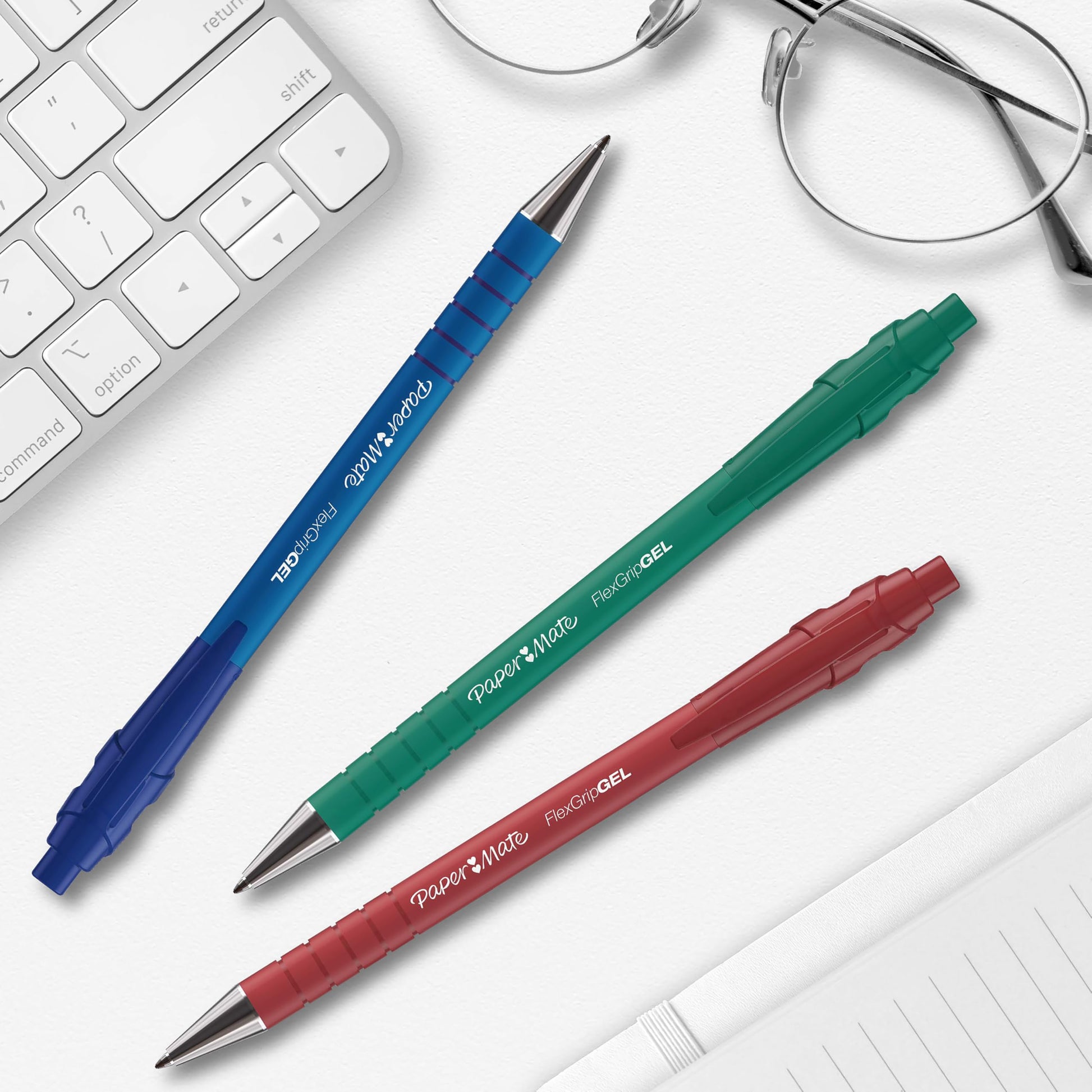 Paper Mate FlexGrip Gel Pens | Medium Point (0.7 mm) | Black Ink | 4 Count