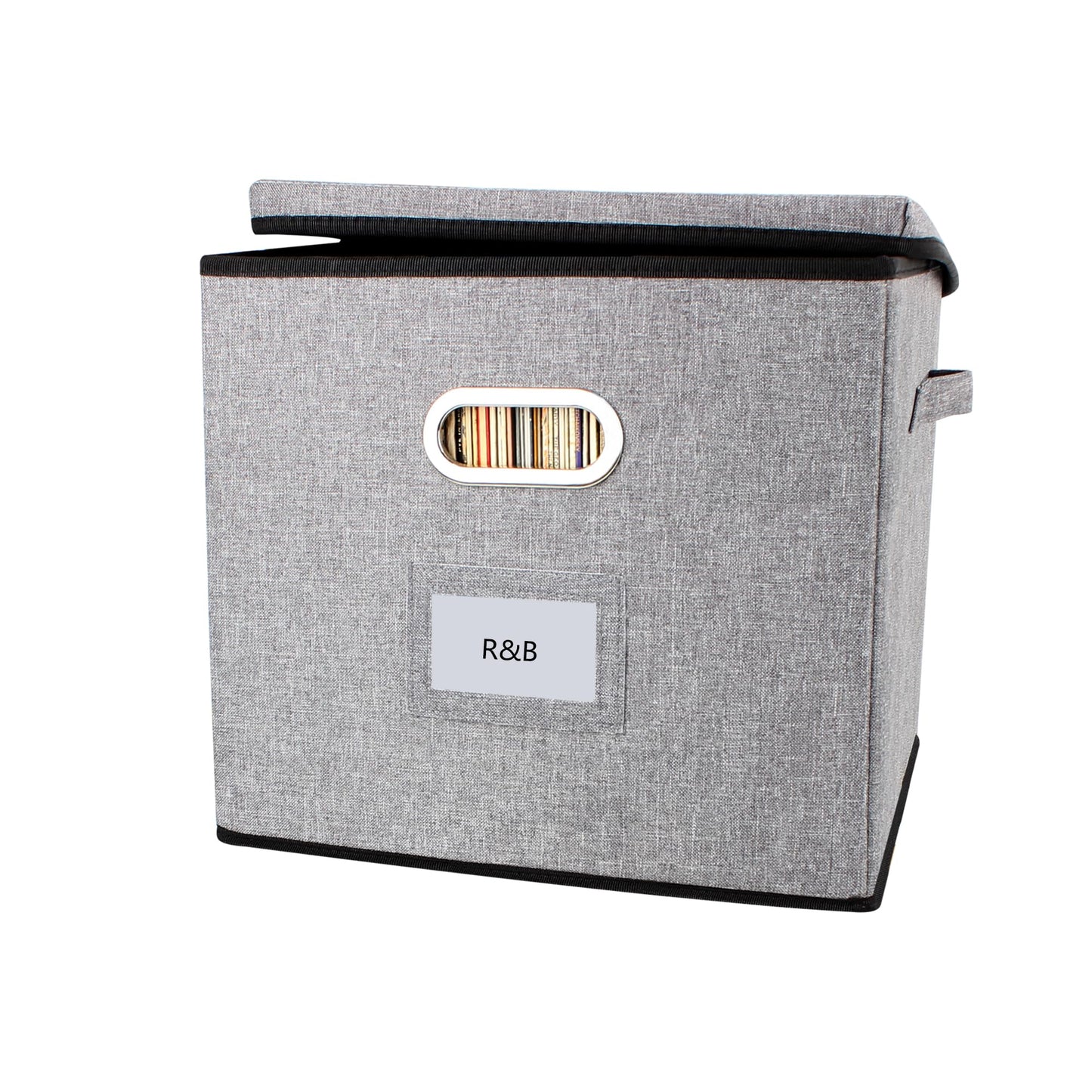 TARSUKA Vinyl Record Storage Box Hold 100+ 12" Albums Stackable LP Storage Bin with Lid Record