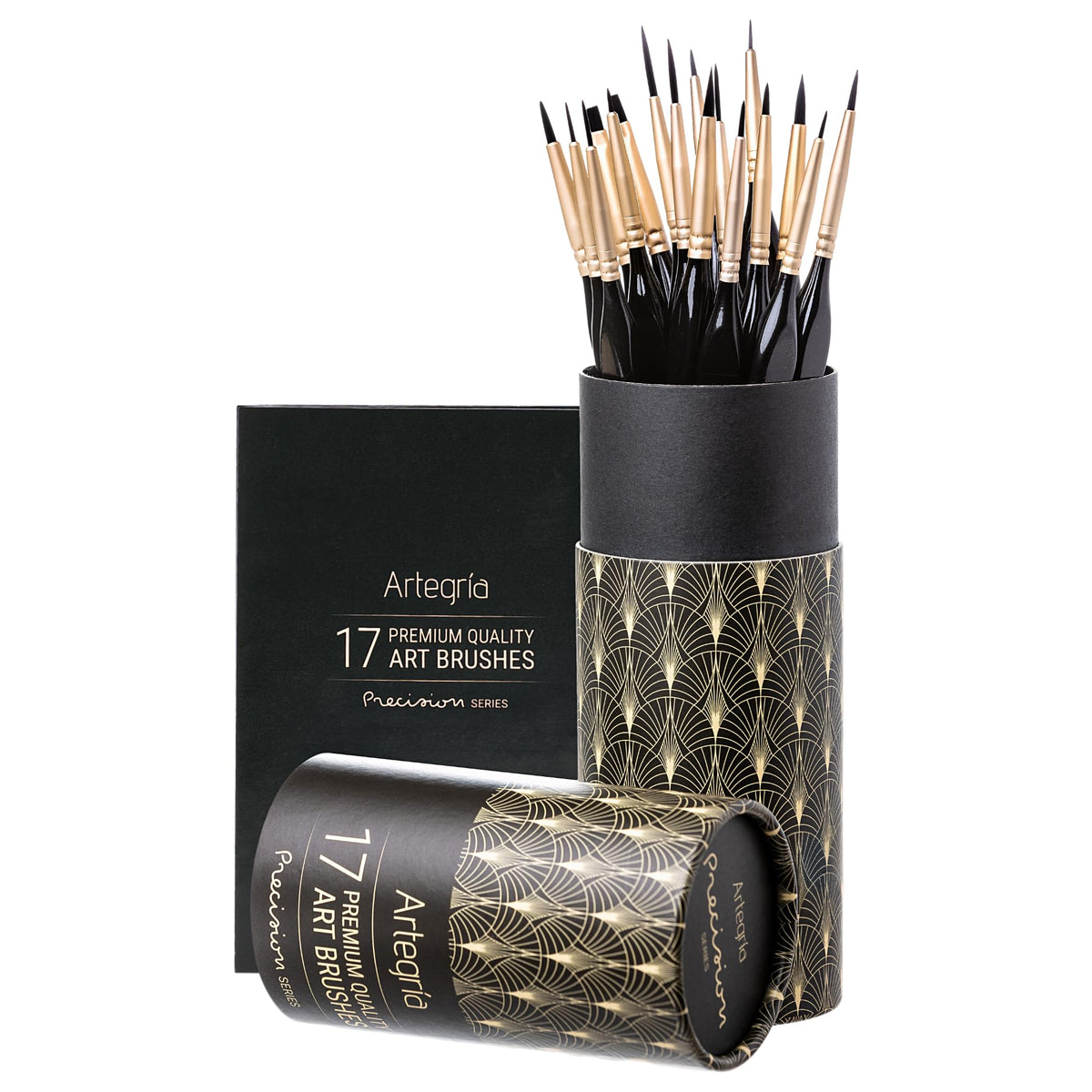 ARTEGRIA Detail Paint Brush Set, 17 Fine Tip Miniature Brushes