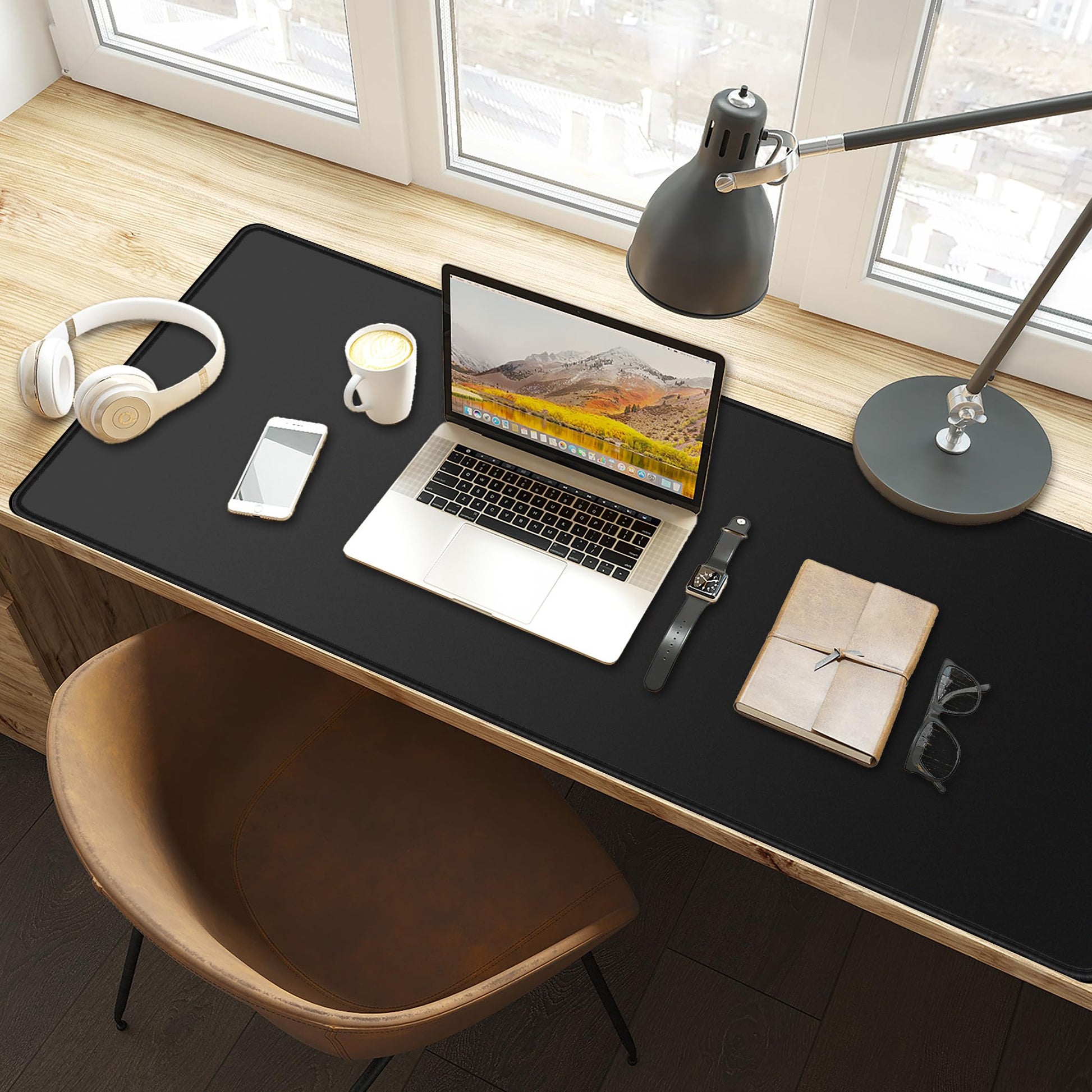 LL-COEUR XXL Black Mouse Pad Gaming Keyboard Mat Laptop Office Desk Mat (47.2" x 15.7" x 0.12")