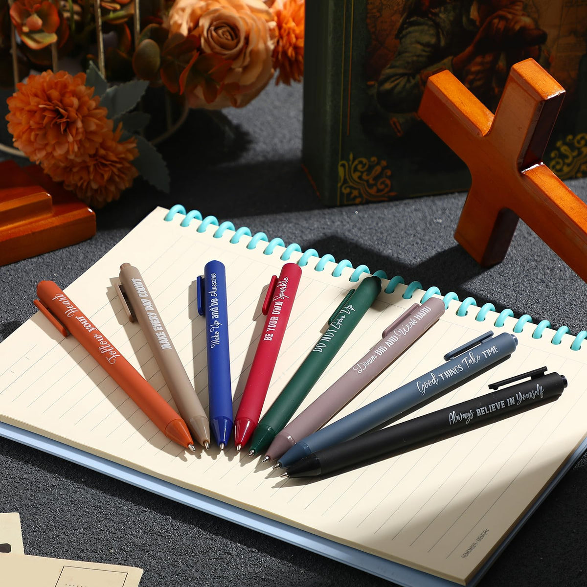 Sayglossy 80 Pcs Motivational Pens Christian Ballpoint Pens Inspirational Quotes Writing Tool Small
