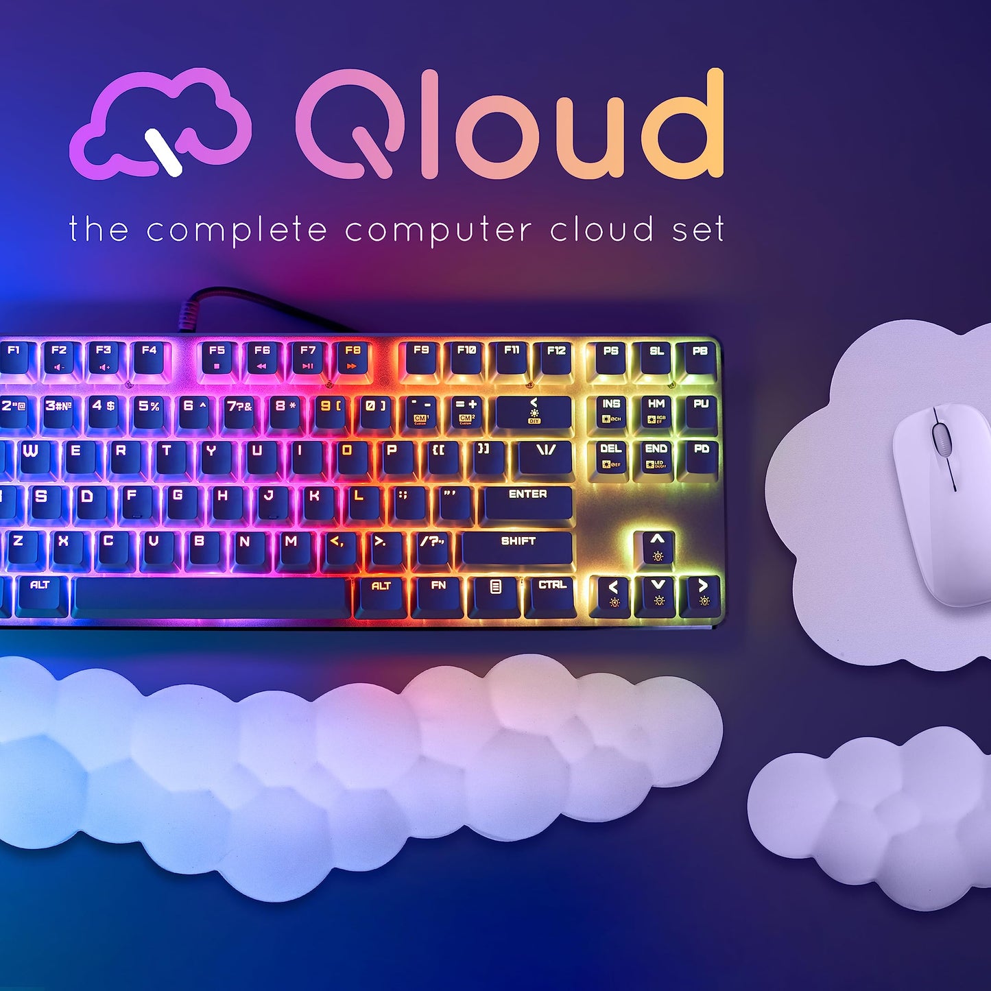 Purple Cloud Keyboard Wrist Rest – Create-ables Qloud Purple Wrist Rest for Computer Keyboard and