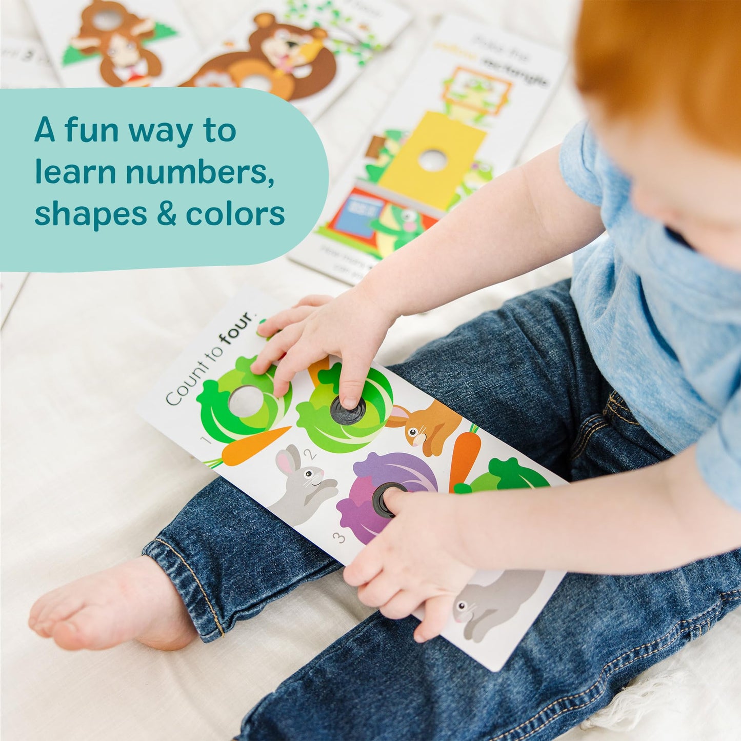 Melissa & Doug Poke-a-Dot! Numbers, Shapes & Colors Jumbo Learning Cards, 13 Double Sided