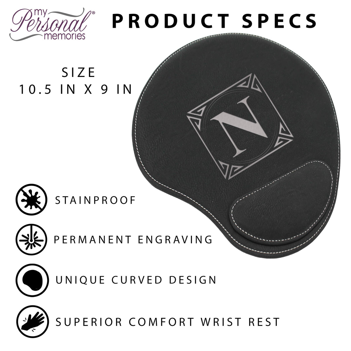 My Personal Memories Custom Engraved and Personalized Mouse Pad with Wrist Rest Desk Accessories