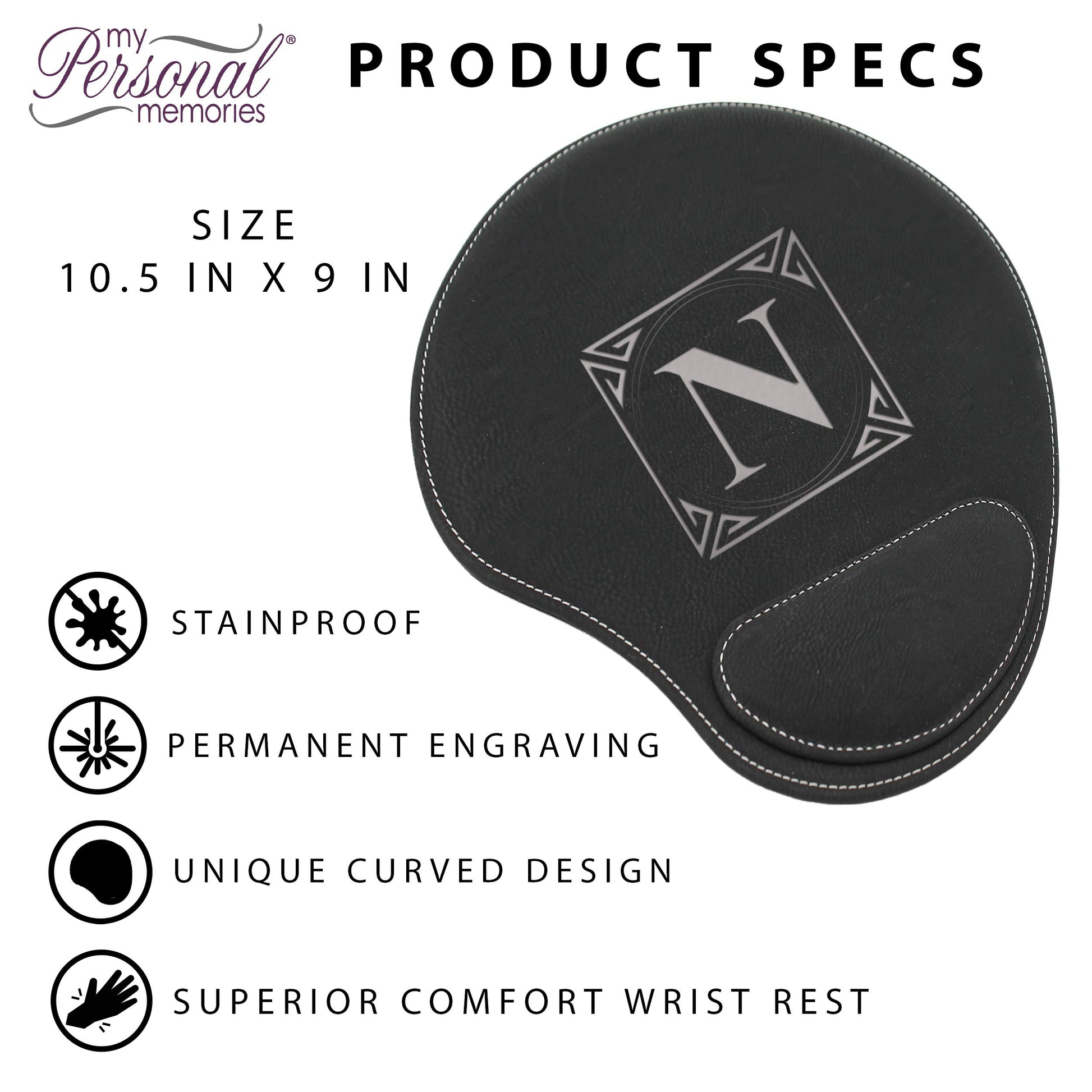 My Personal Memories Custom Engraved and Personalized Mouse Pad with Wrist Rest Desk Accessories