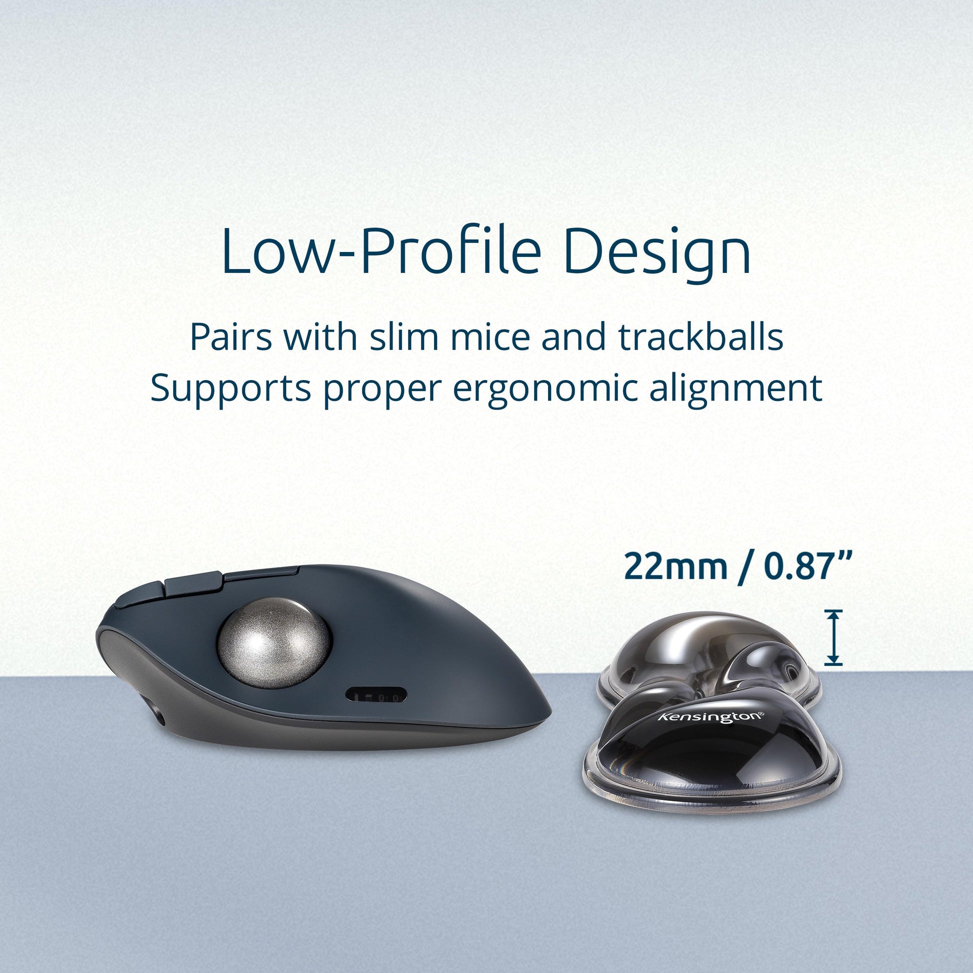Kensington Slim Duo Gel Mouse Wrist Rest Support Cushion for Low Profile Mice & Trackballs