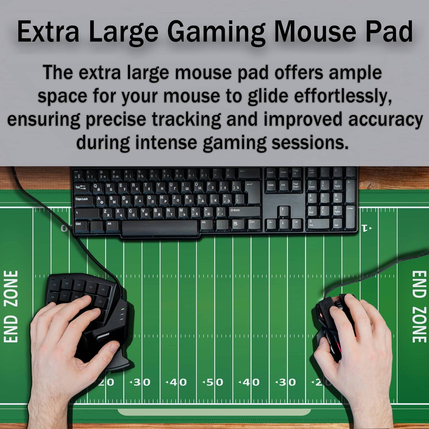 Samgula Green Desk Pads, Large Non-Slip Mousepads, Gaming Desk Pad - 35.4 X 15.7 inch for Work