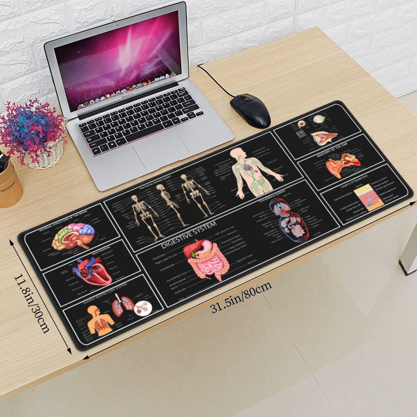 Sigouyinei Extra Large Desk Pad 31.5x12in Office Gaming Non-Slip Mouse Pad