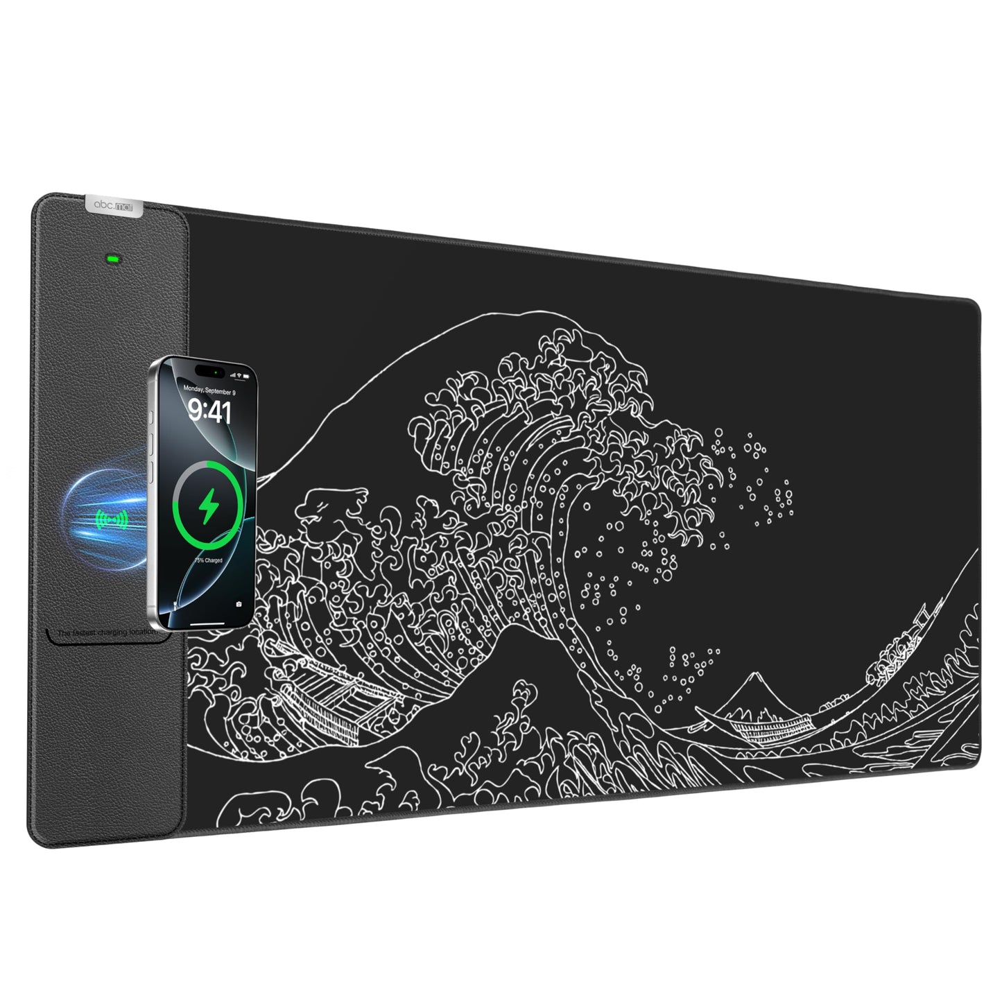 Wireless Charging Mouse Pad, 31.5"x15.8" Large Desk Mat, Smooth Glide